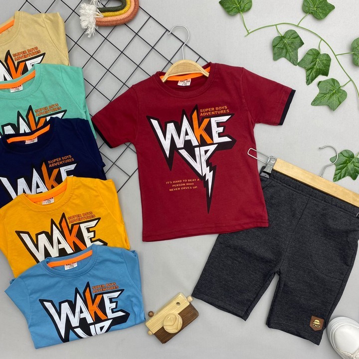 ⭐ WAKE UP YAZILI ERKEK ÇOCUK TAKIM