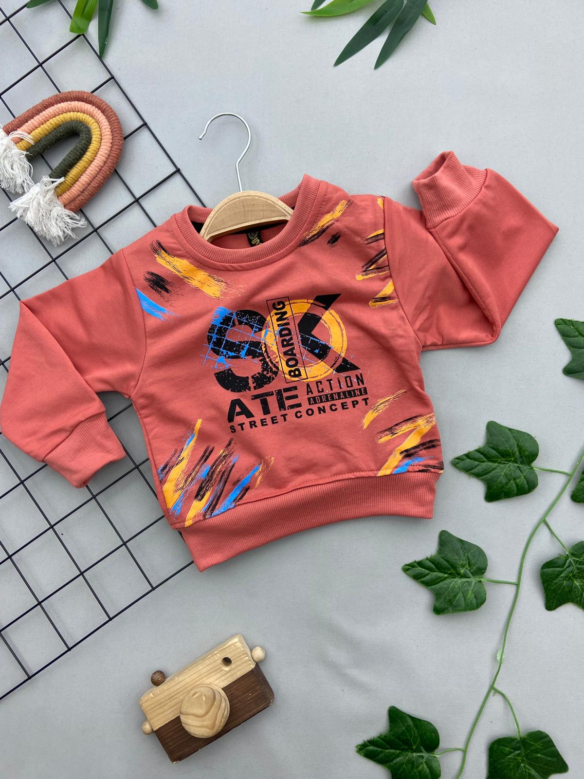 BOARDING YAZILI ERKEK COCUK SWEATSHIRT