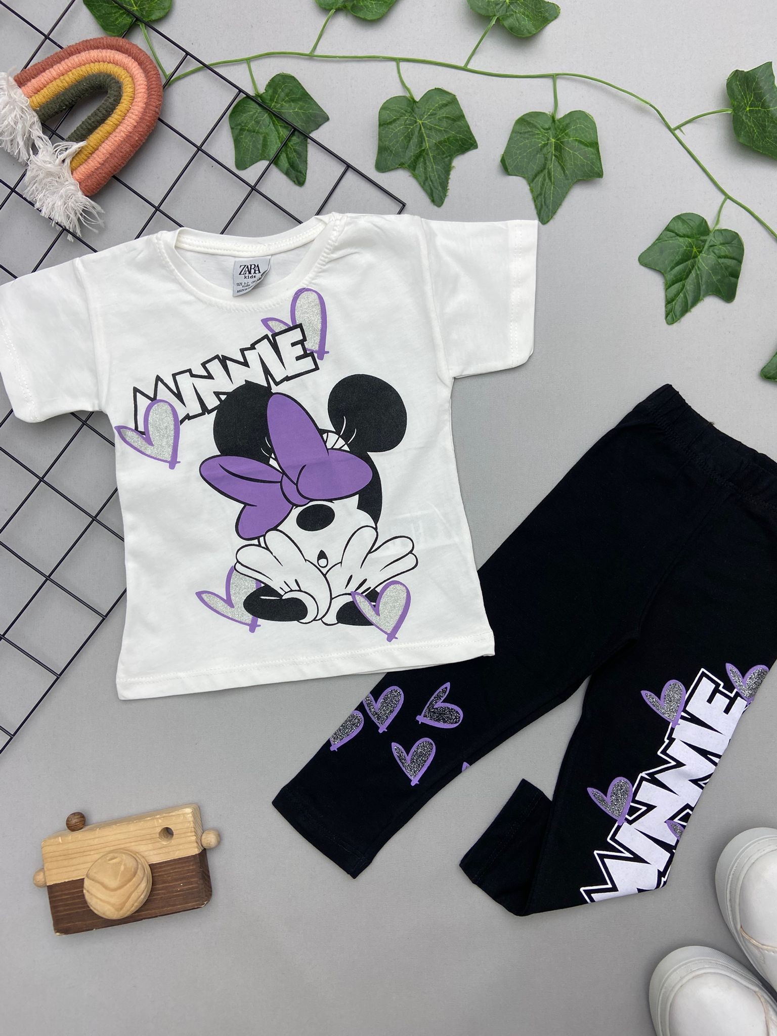 ⭐ MINNIE BASKILI KIZ COCUK TAKIM
