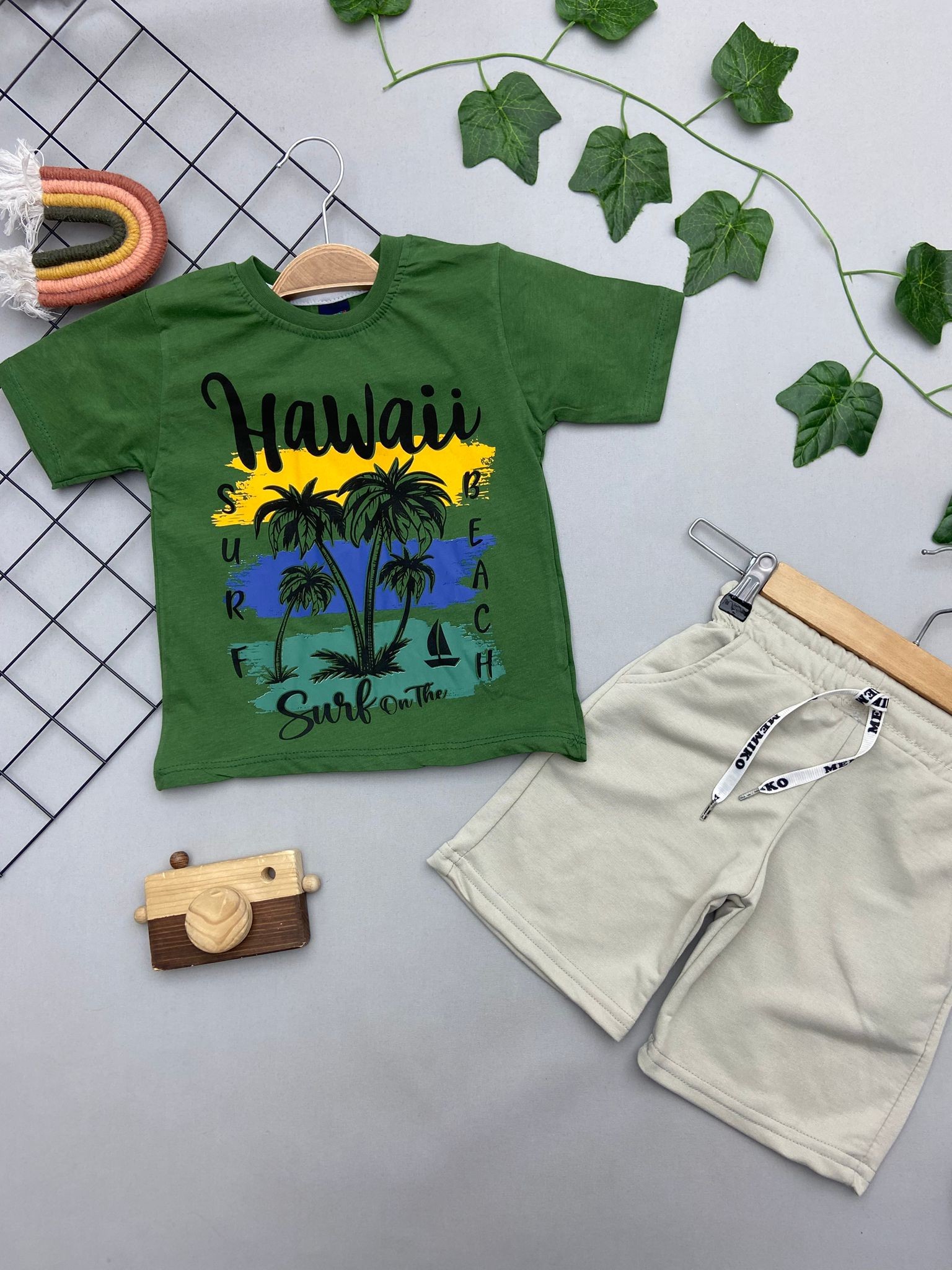 HAWAİİ YAZILI ERKEK COCUK TAKIM