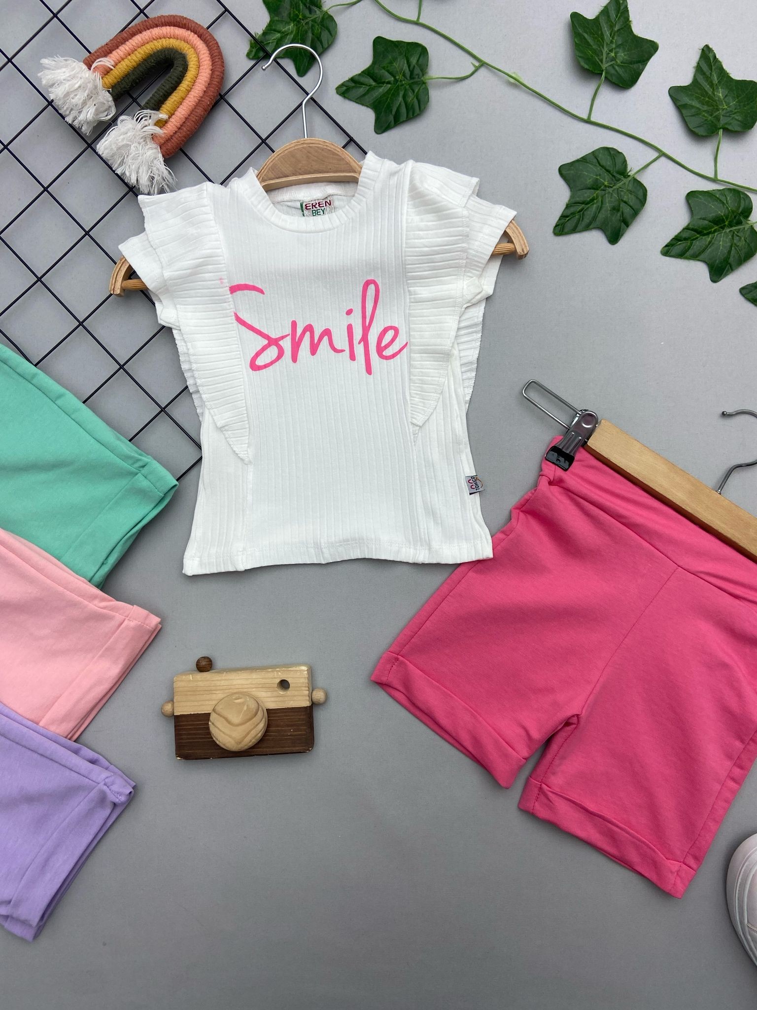 SSMILE YAZILI KIZ COCUK TAKIM