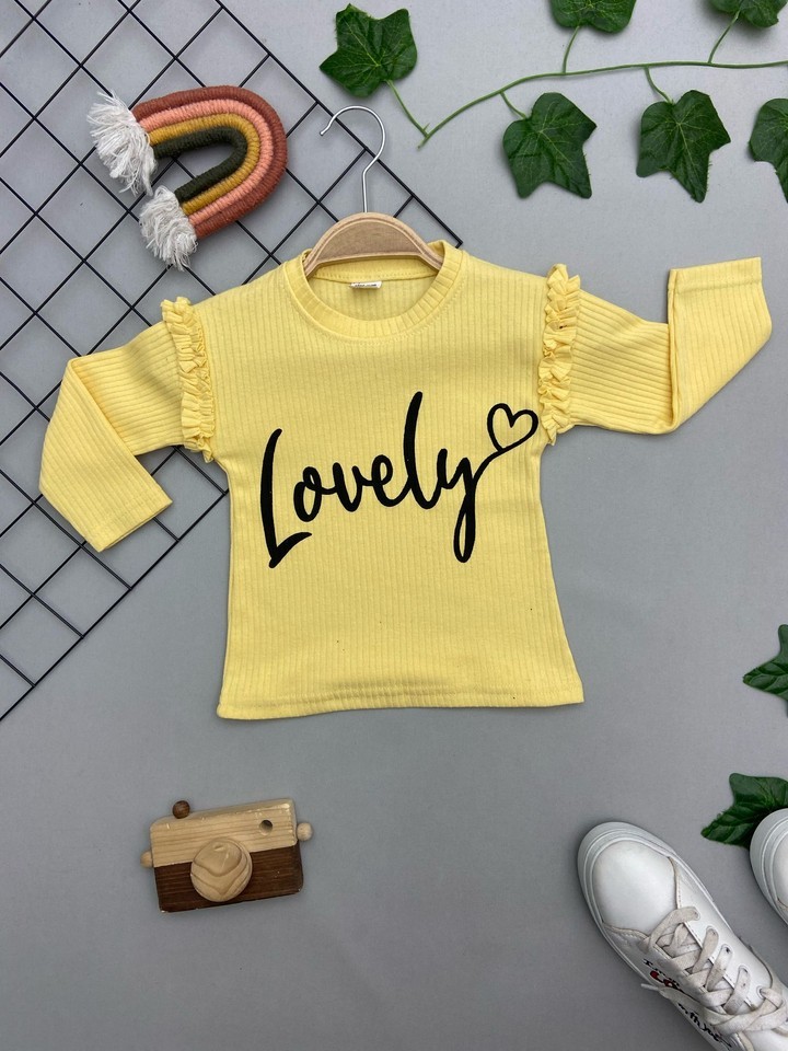⭐ LOVELY YAZILI KIZ ÇOCUK ÜST
