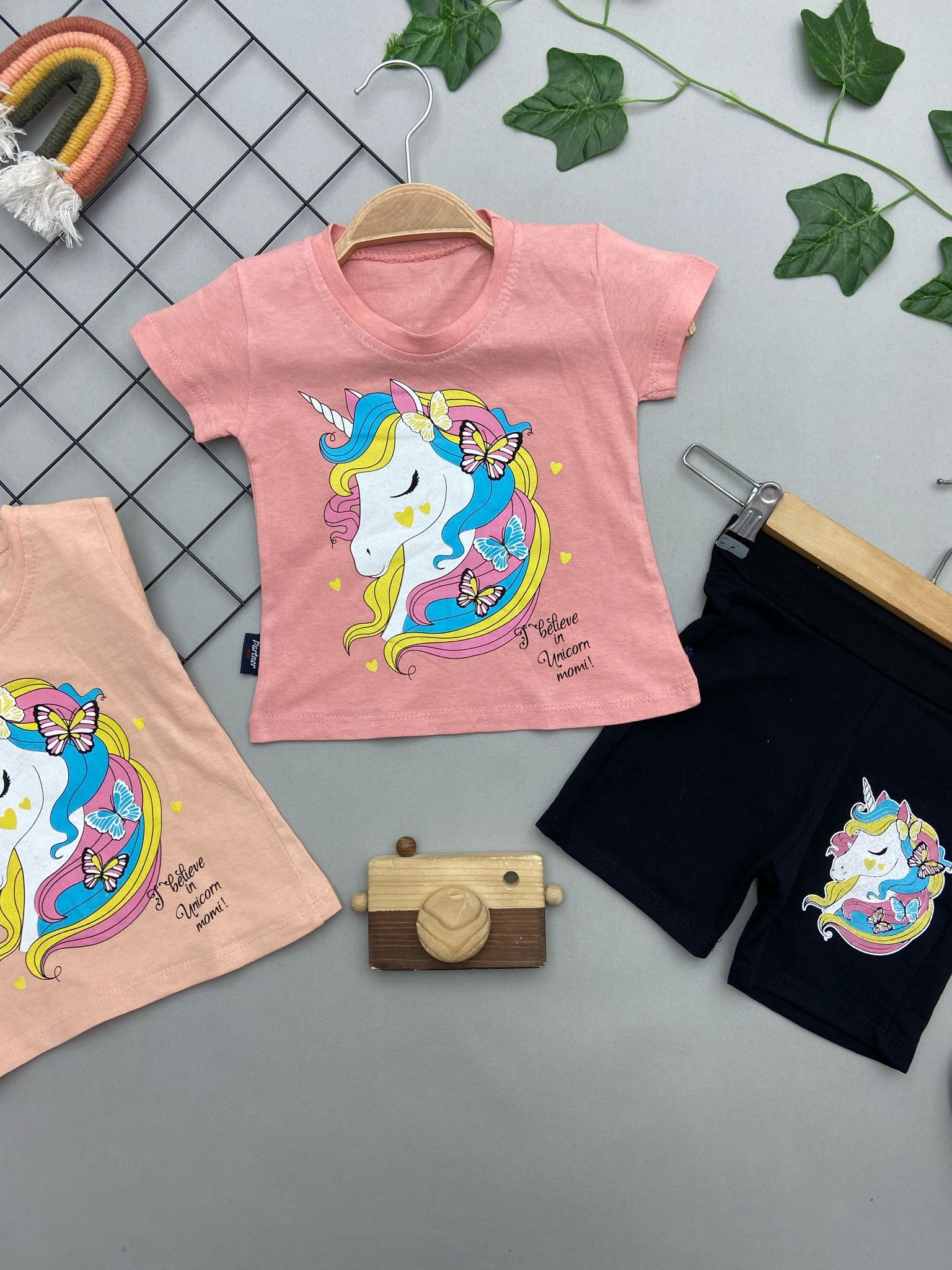 UNICORN BASKILI KIZ BEBEK TAKIM
