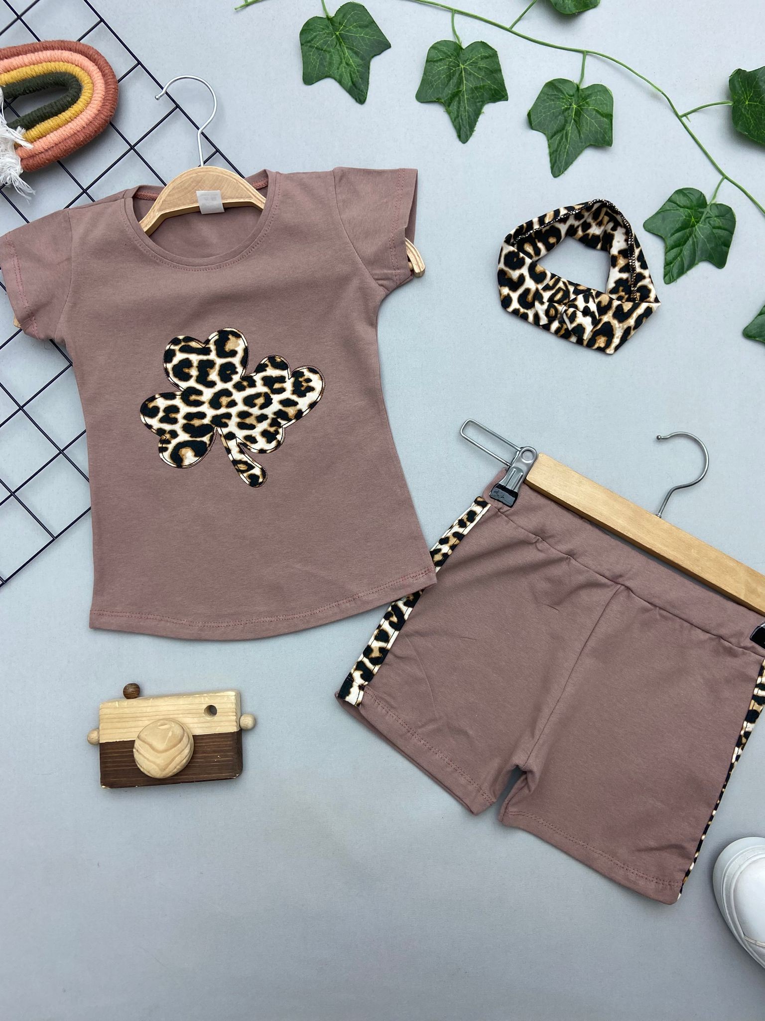 LEOPAR DESENLI KIZ COCUK TAKIM