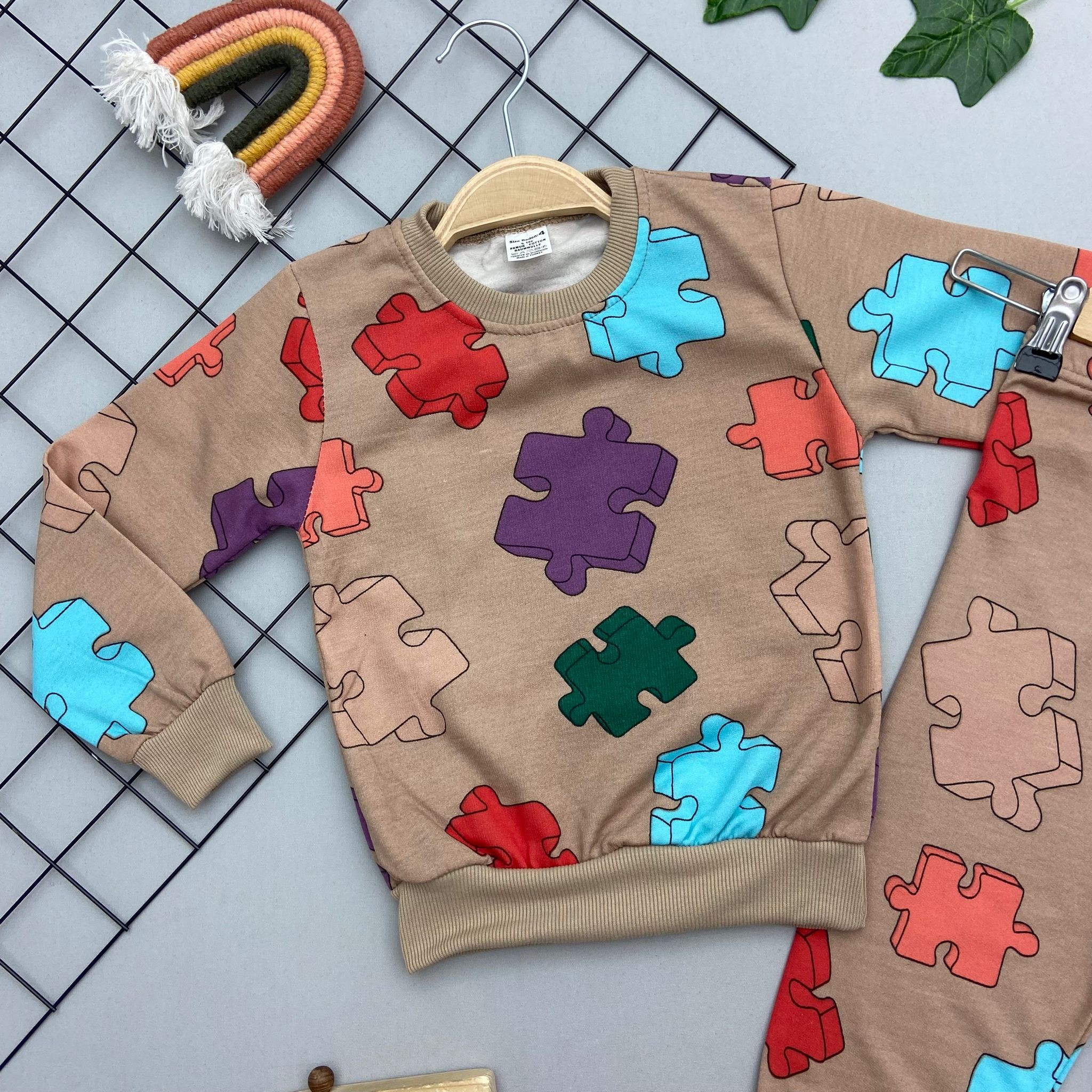 ⭐ PUZZLE BASKILI ERKEK ÇOCUK TAKIM