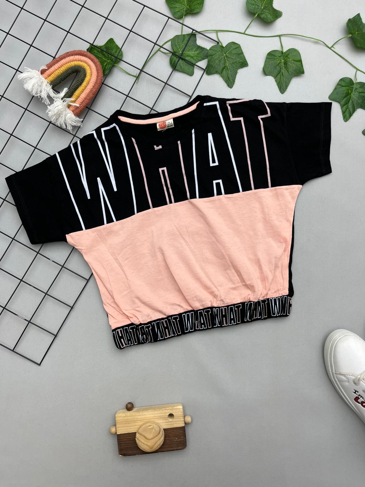 ⭐ WHAT YAZILI KIZ COCUK ÜST