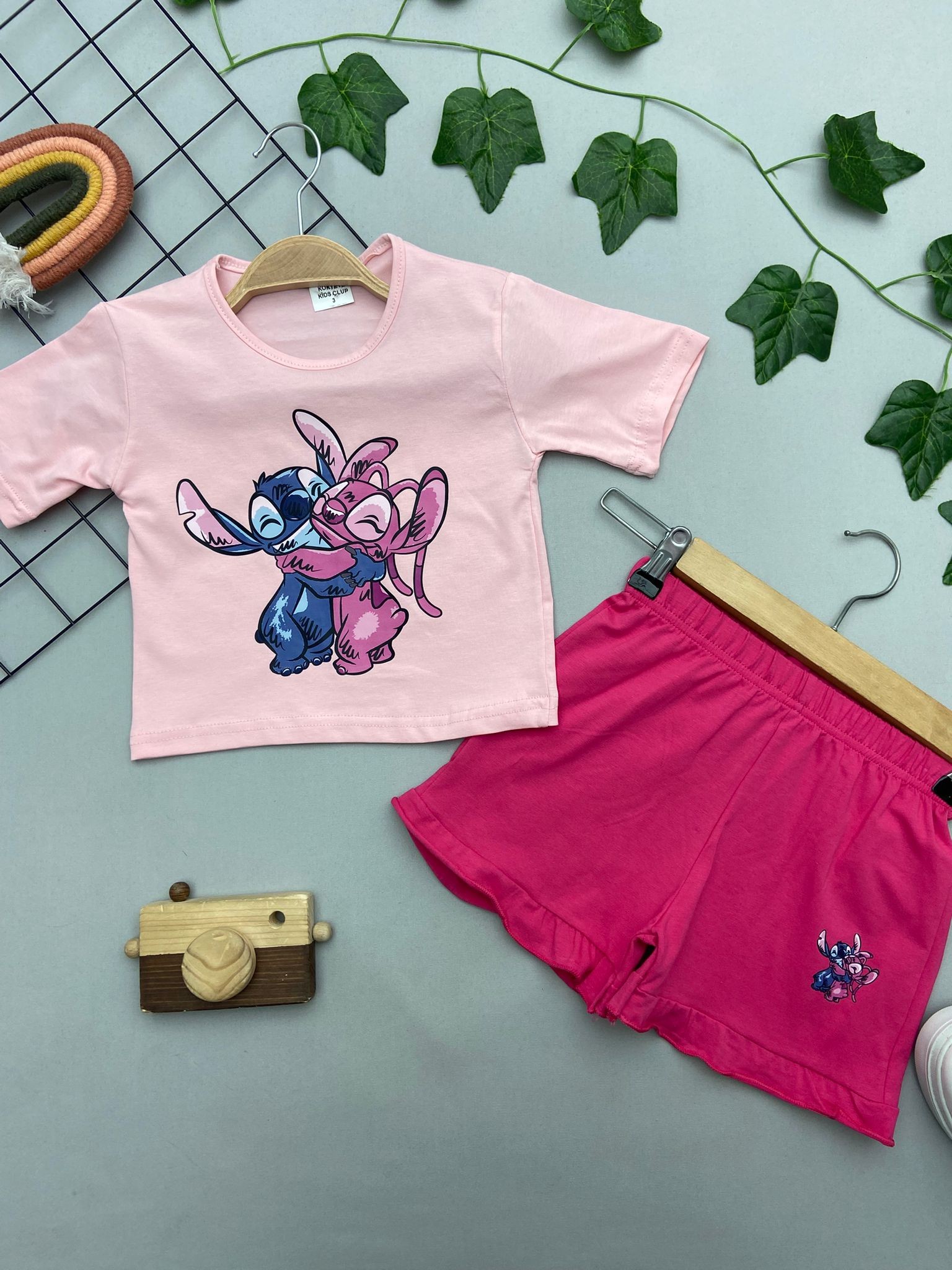 STITCH BASKILI KIZ COCUK TAKIM