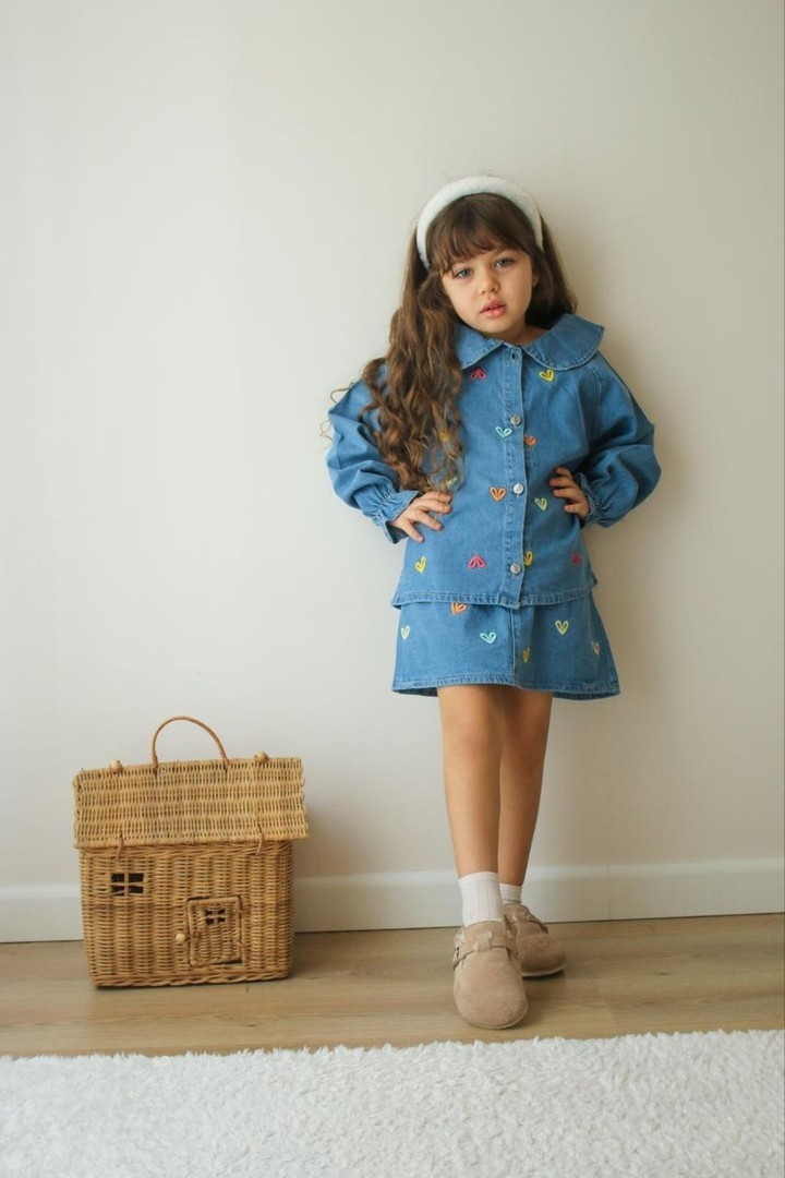 ⭐ MİNİK KALP İŞLEMELİ KIZ ÇOCUK TAKIM