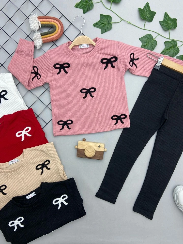 MİNİK KURDALE DETAYLI KIZ ÇOCUK TAKIM