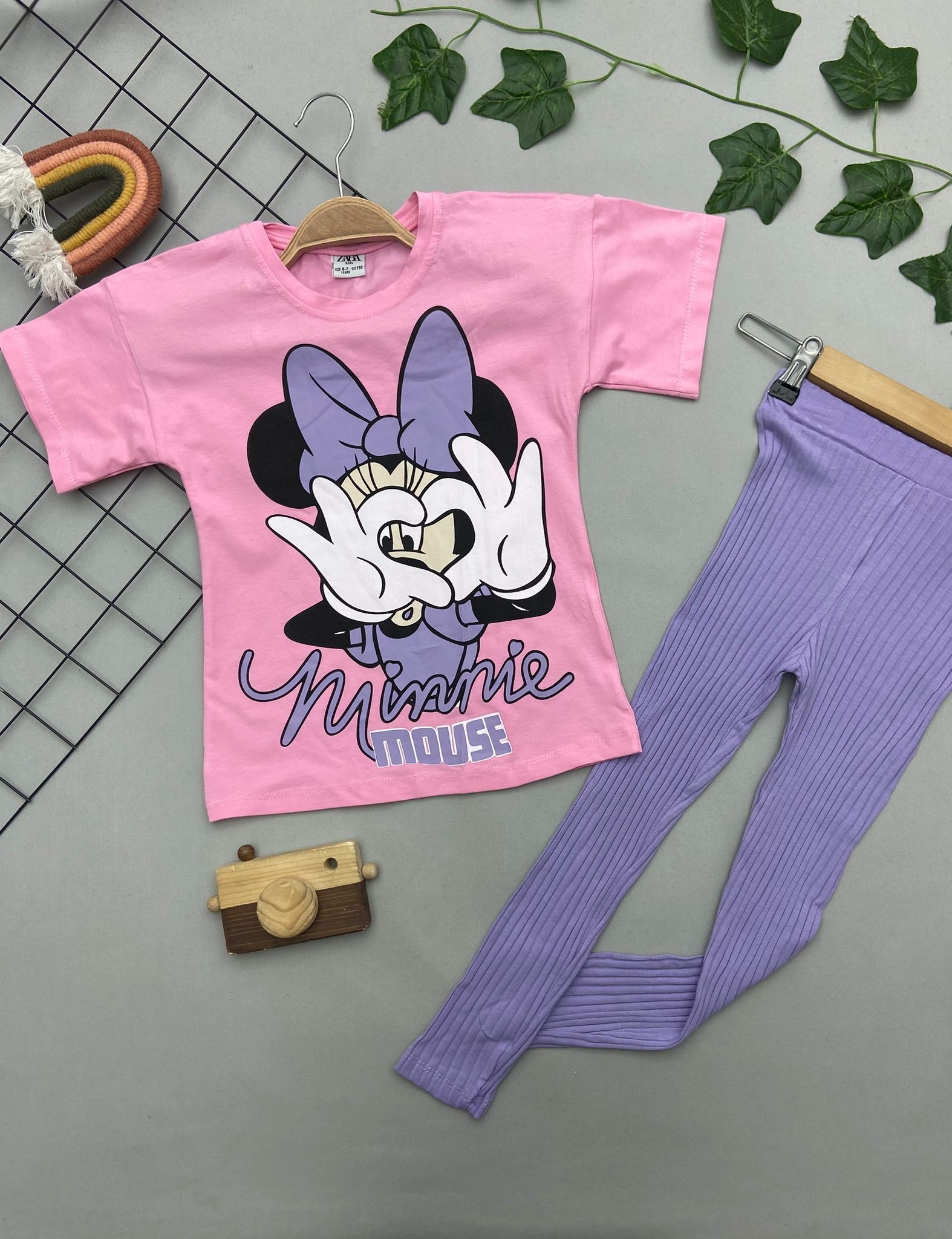 MINNIE MOUSE YAZILI KIZ COCUK TAKIM