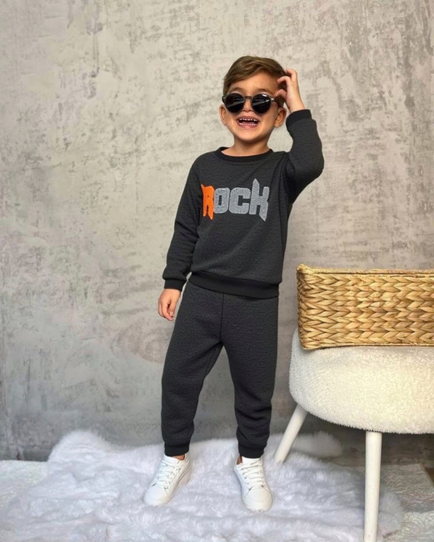 ROCK YAZILI ERKEK ÇOCUK TAKIM