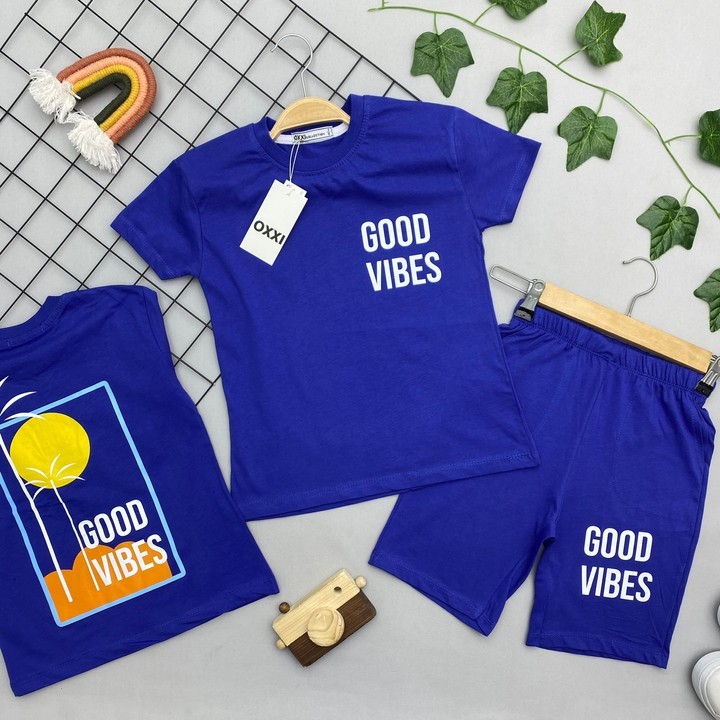 GOOD VİBES YAZILI ERKEK ÇOCUK TAKIM