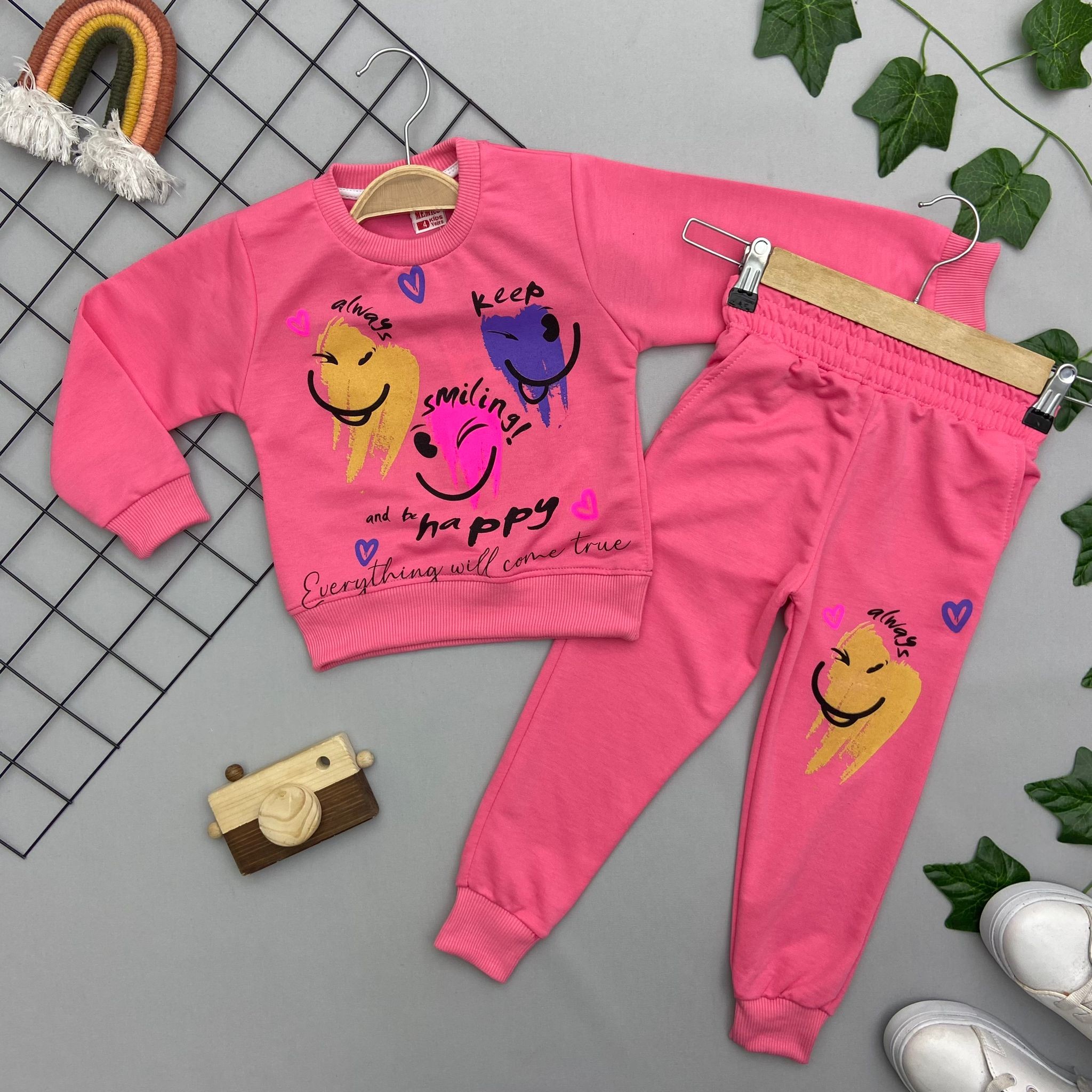 ⭐EMOJİ BASKILI KIZ ÇOCUK TAKIM
