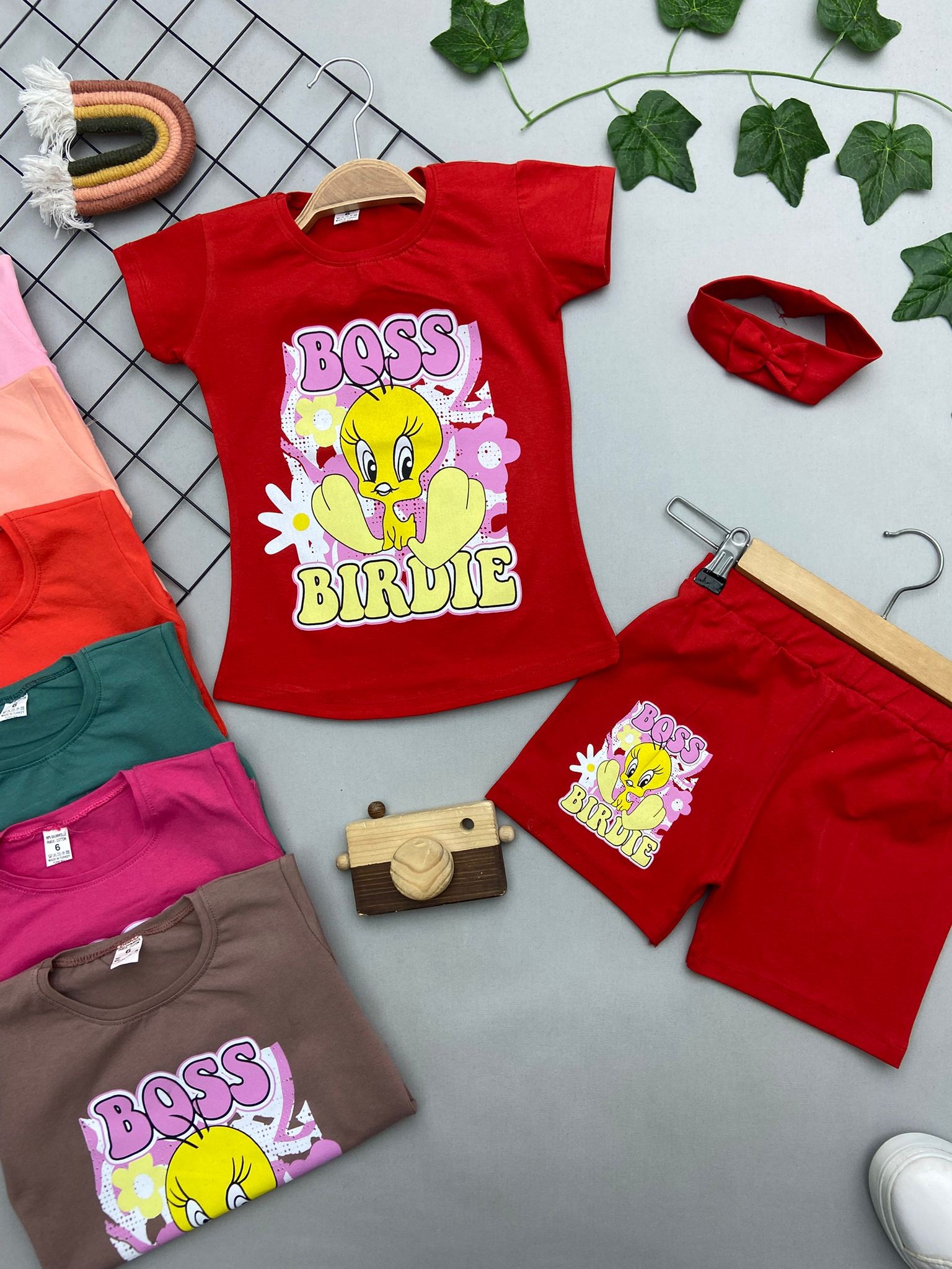 BOSS BIRDIE YAZILI KIZ COCUK TAKIM