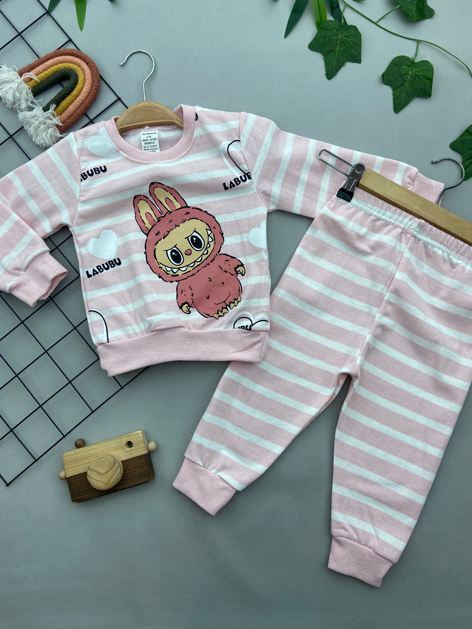 LABUBU BASKILI KIZ COCUK TAKIM