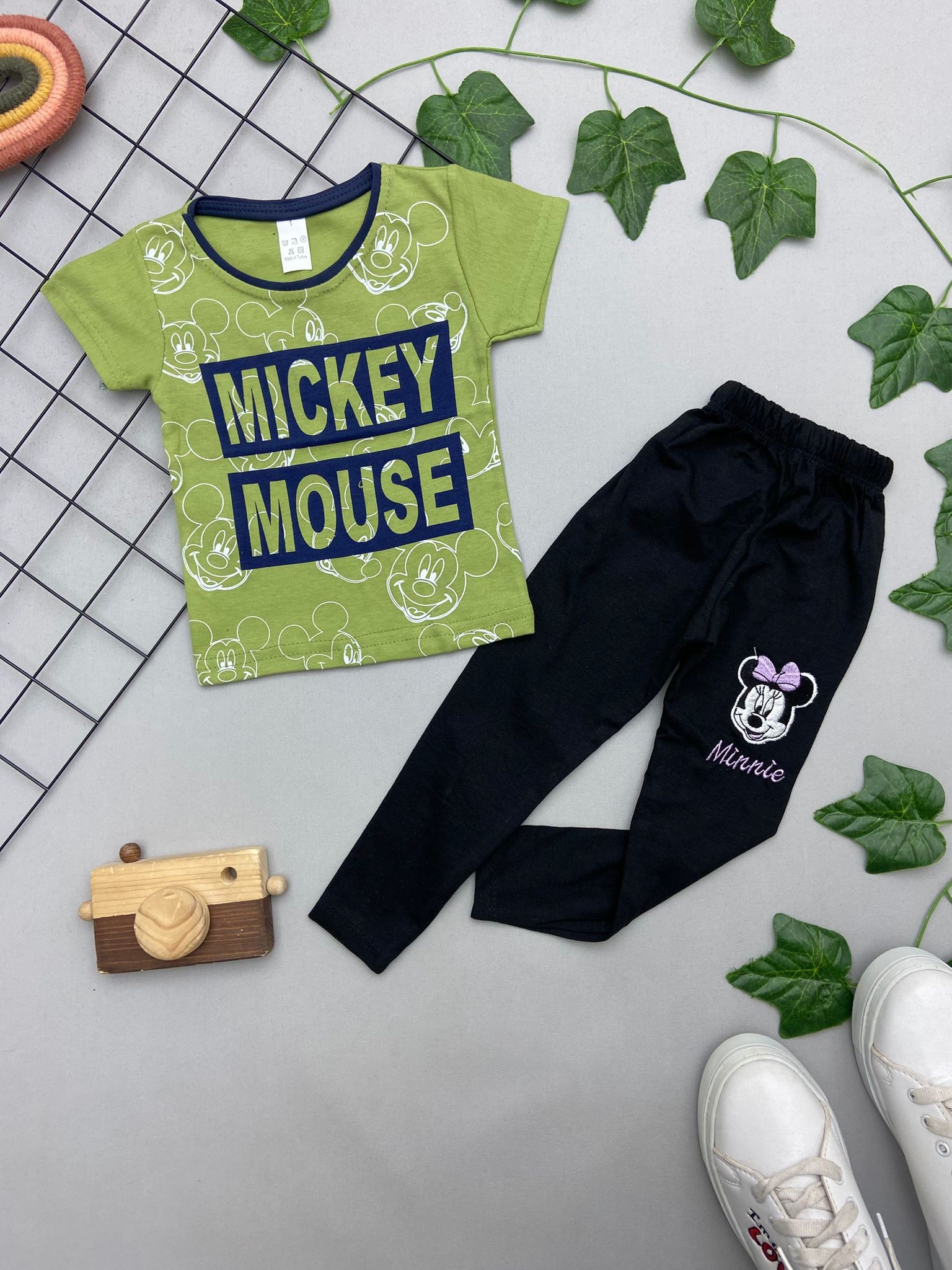 MICKEY YAZILI KIZ COCUK TAKIM