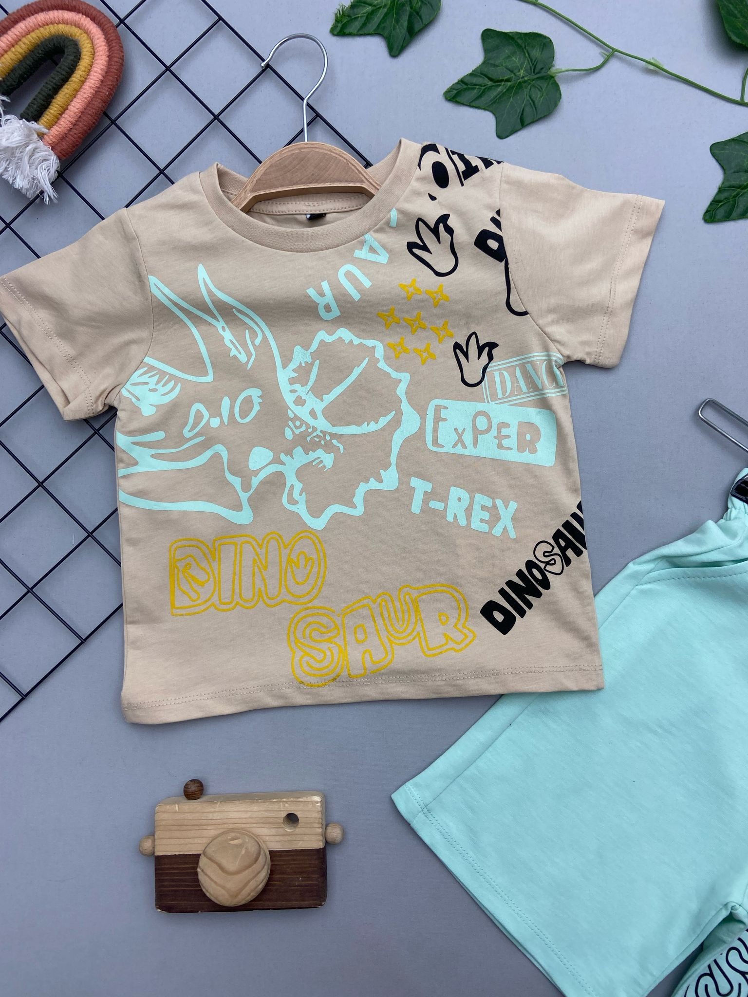 DINO SAUR YAZILI ERKEK COCUK TAKIM