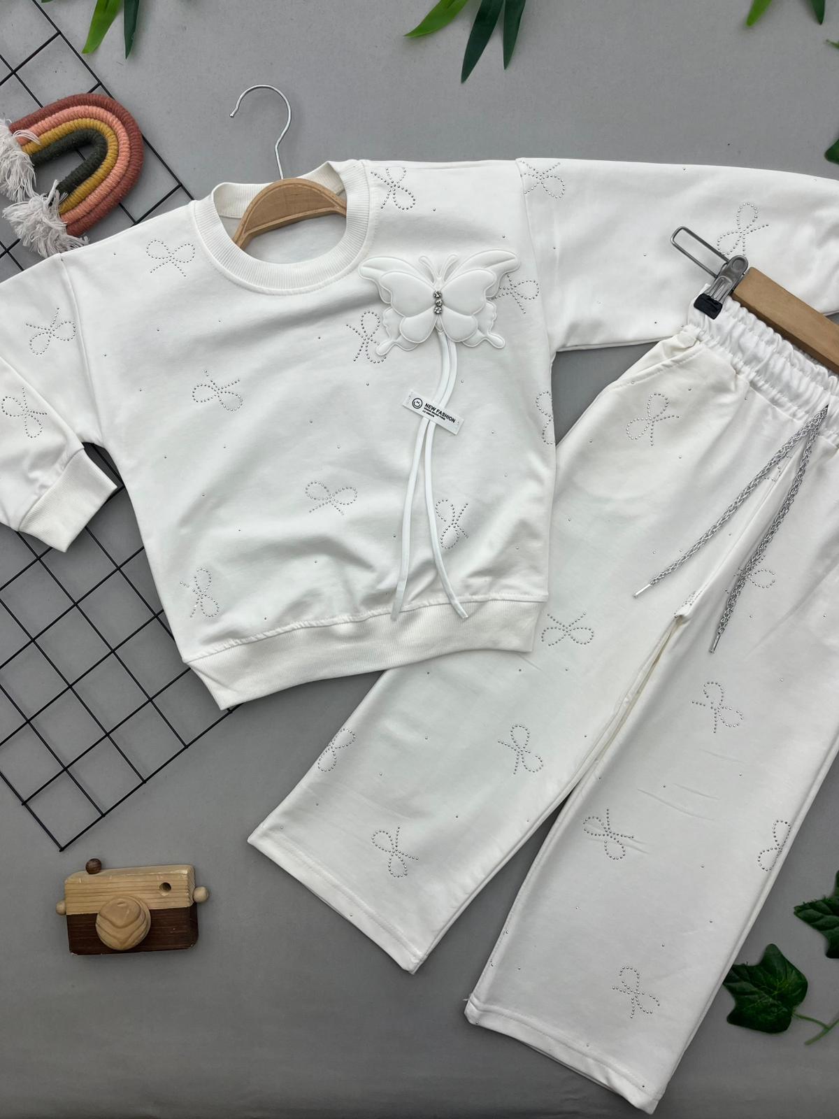 KELEBEK BASKILI KIZ COCUK TAKIM