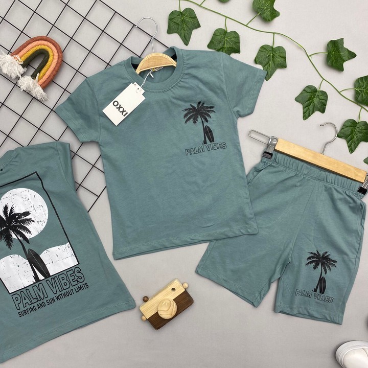 PALM VIBES YAZILI ERKEK ÇOCUK TAKIM