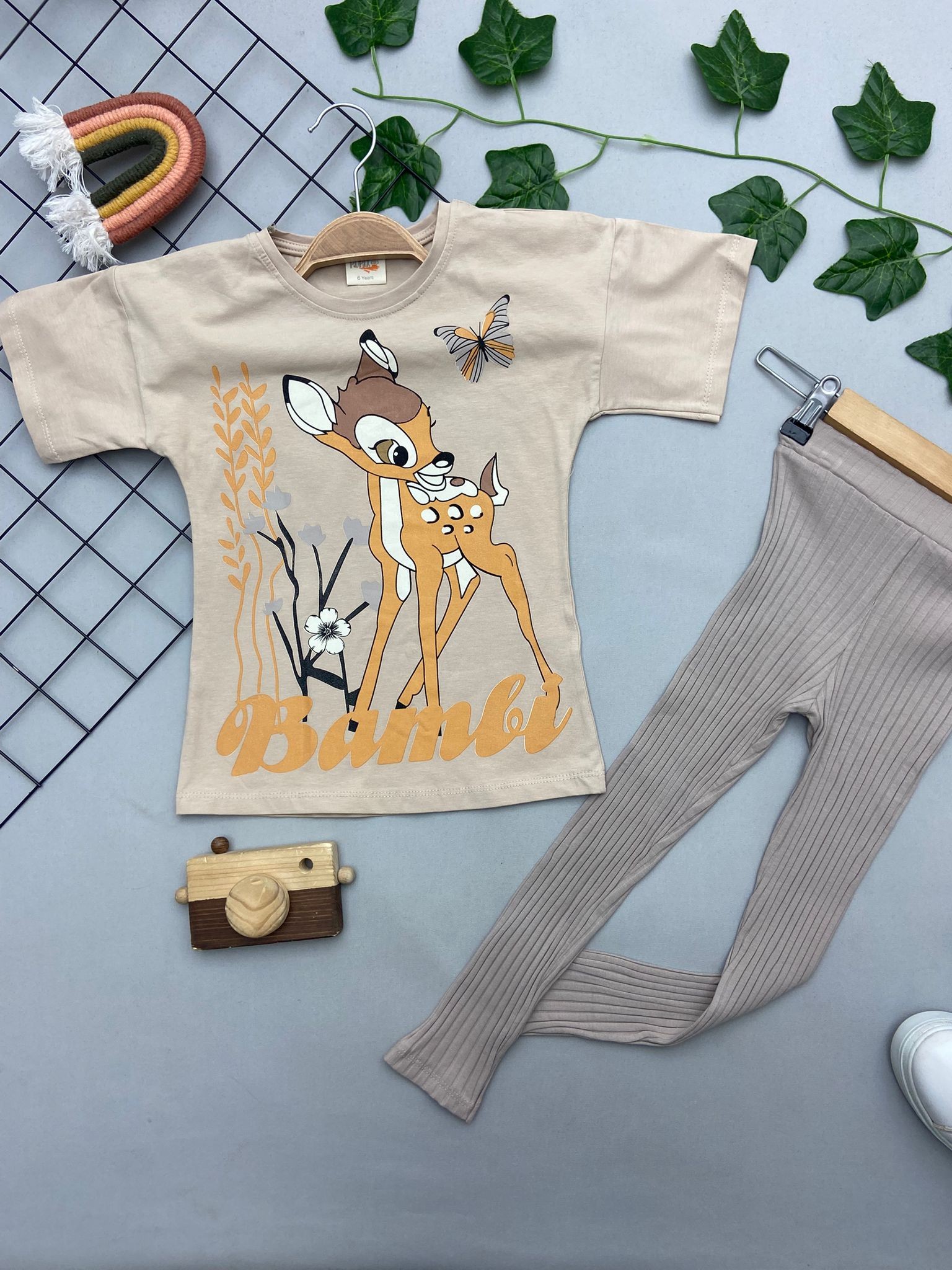 BAMBİ YAZILI KIZ COCUK TAKIM