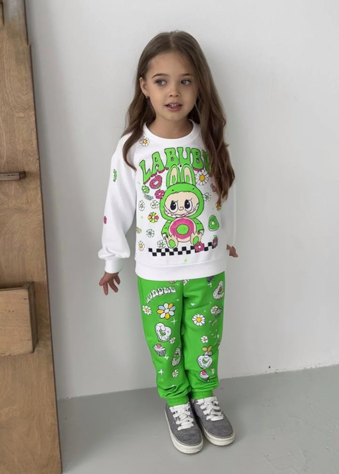 LABUBU BASKILI KIZ COCUK TAKIM