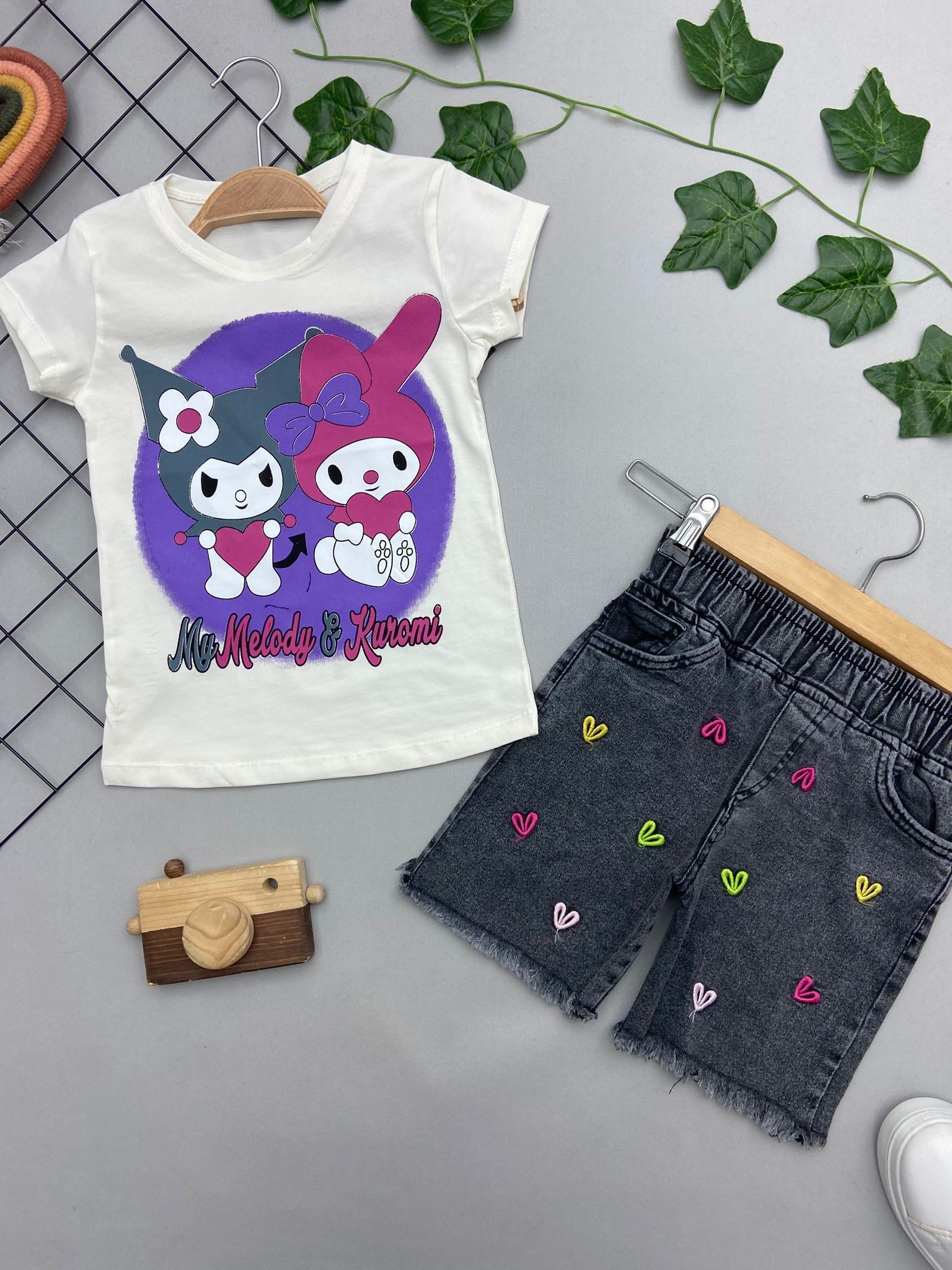 ⭐ KUROMI BASKILI KIZ COCUK TAKIM