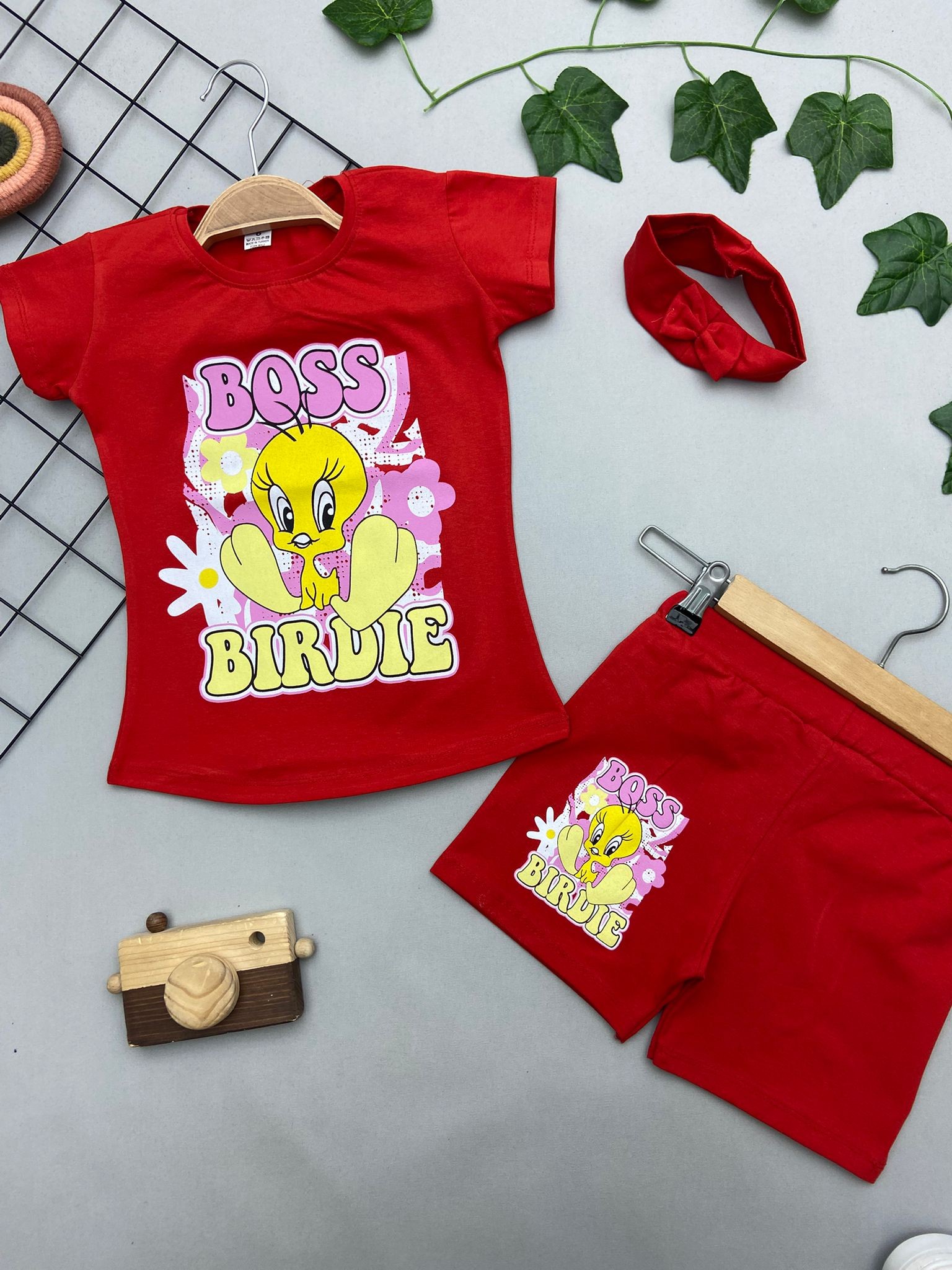 BOSS BIRDIE YAZILI KIZ COCUK TAKIM