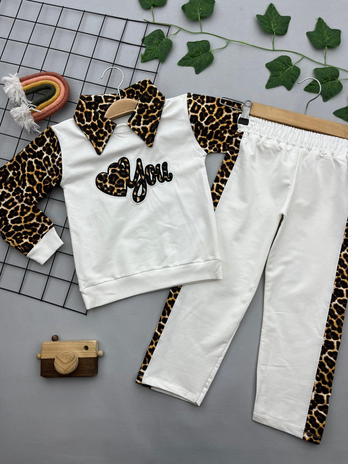 LEOPAR YOU YAZILI KIZ COCUK TAKIM