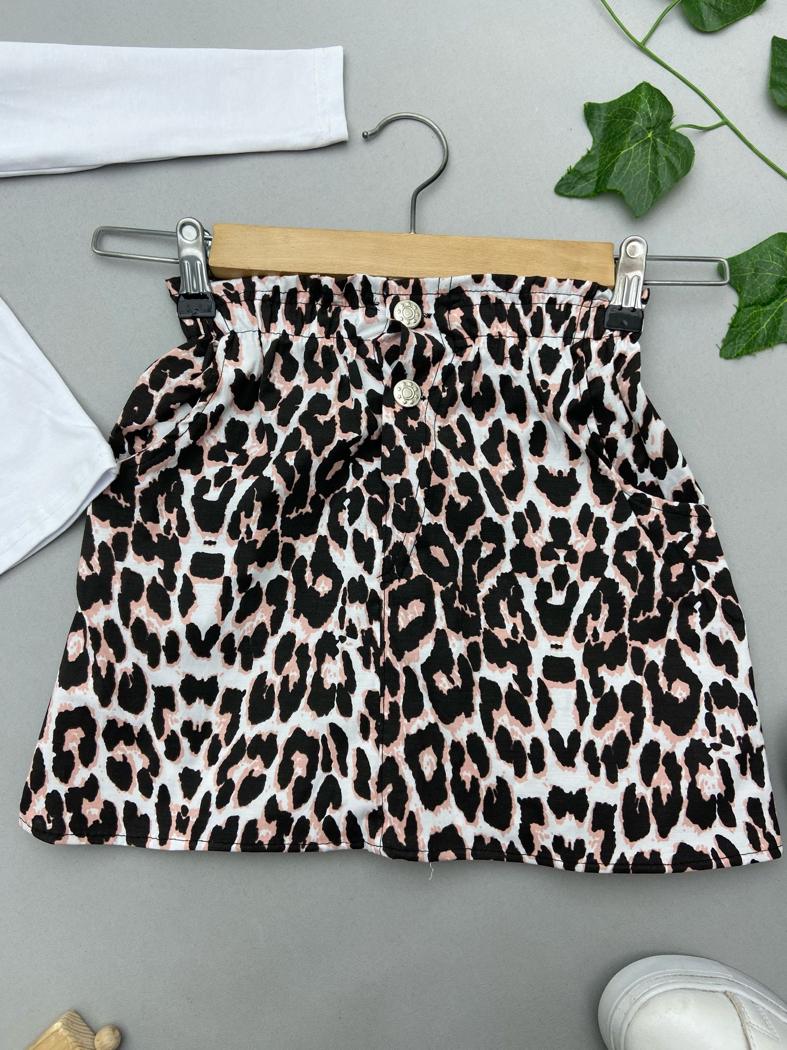 LEOPAR CROP DETAYLI KIZ ÇOCUK TAKIM