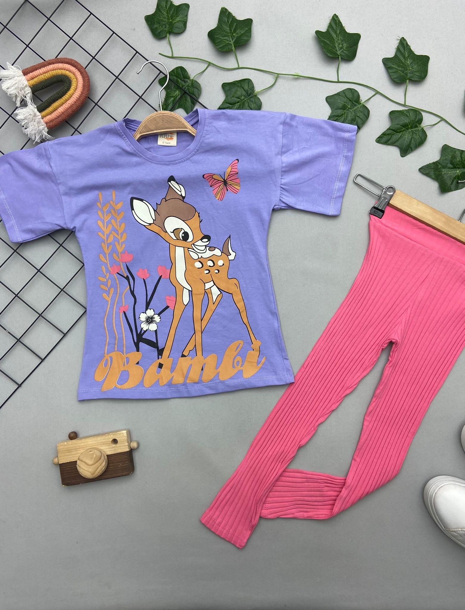 BAMBİ YAZILI KIZ COCUK TAKIM
