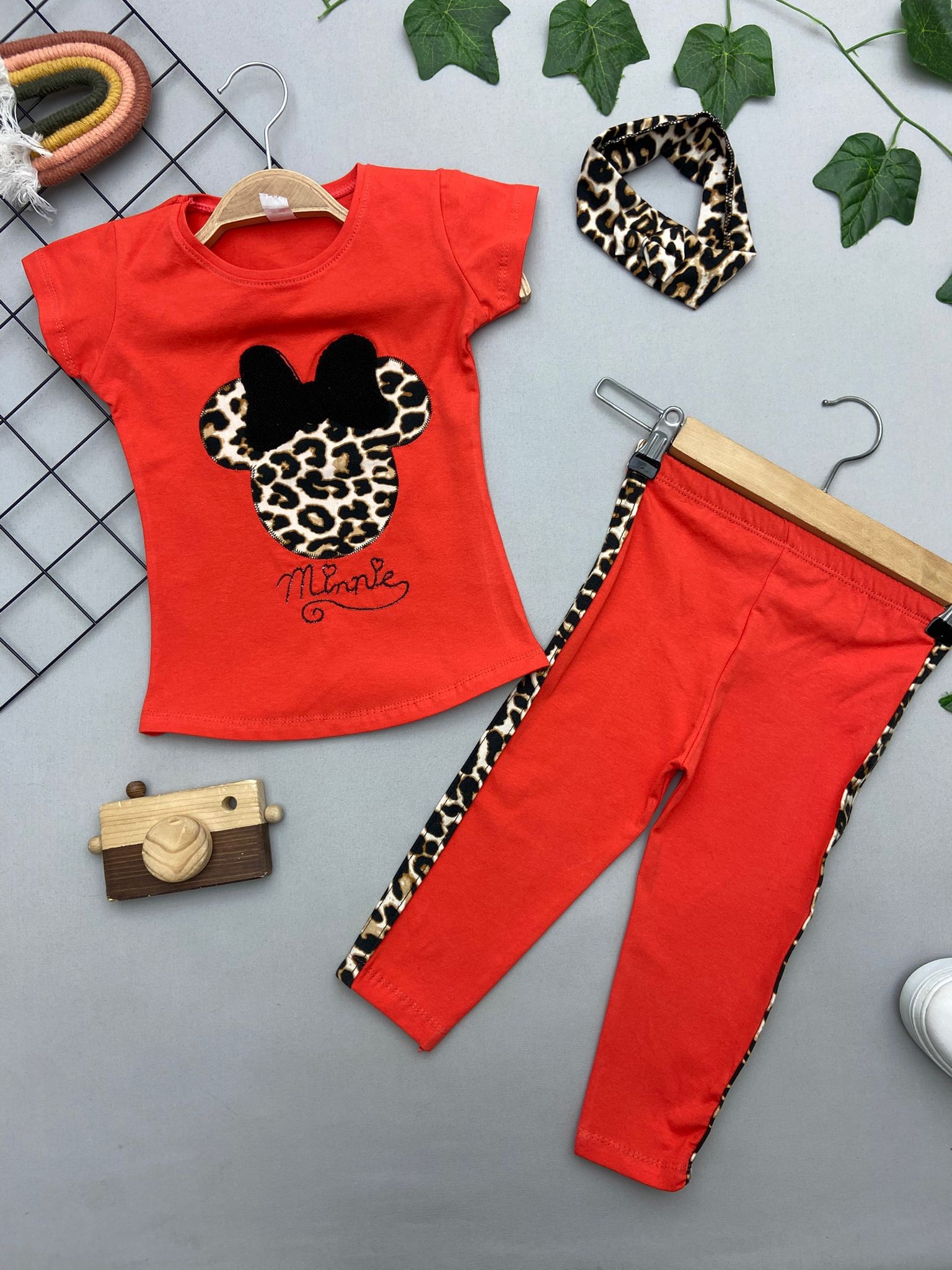 LEOPAR MINNIE BASKILI KIZ COCUK TAKIM
