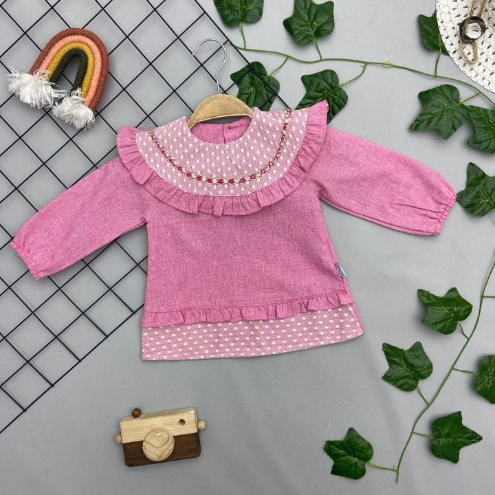 ⭐ ÇİÇEK DETAYLI KIZ BEBEK ELBİSESİ