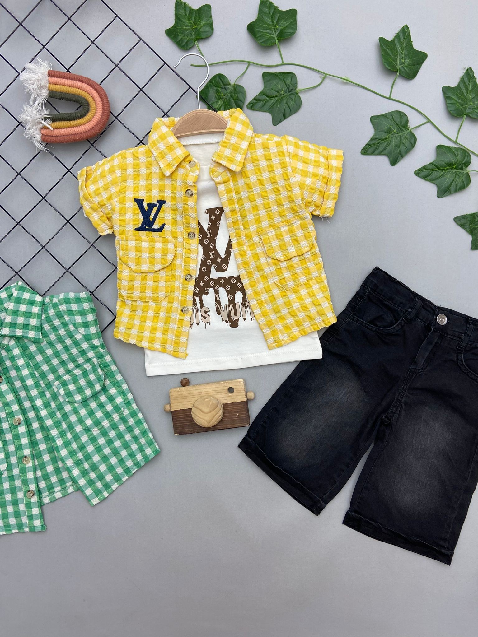 LOUIS VUITTON YAZILI ERKEK COCUK TAKIM