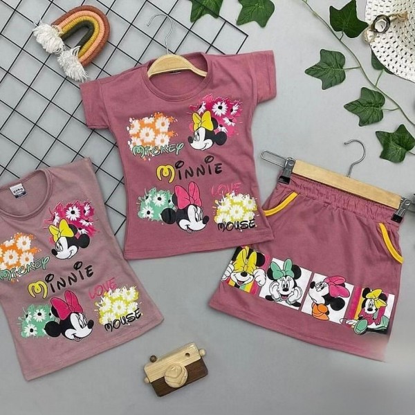 ⭐ CICEK MINNIE BASKILI KIZ COCUK TAKIM