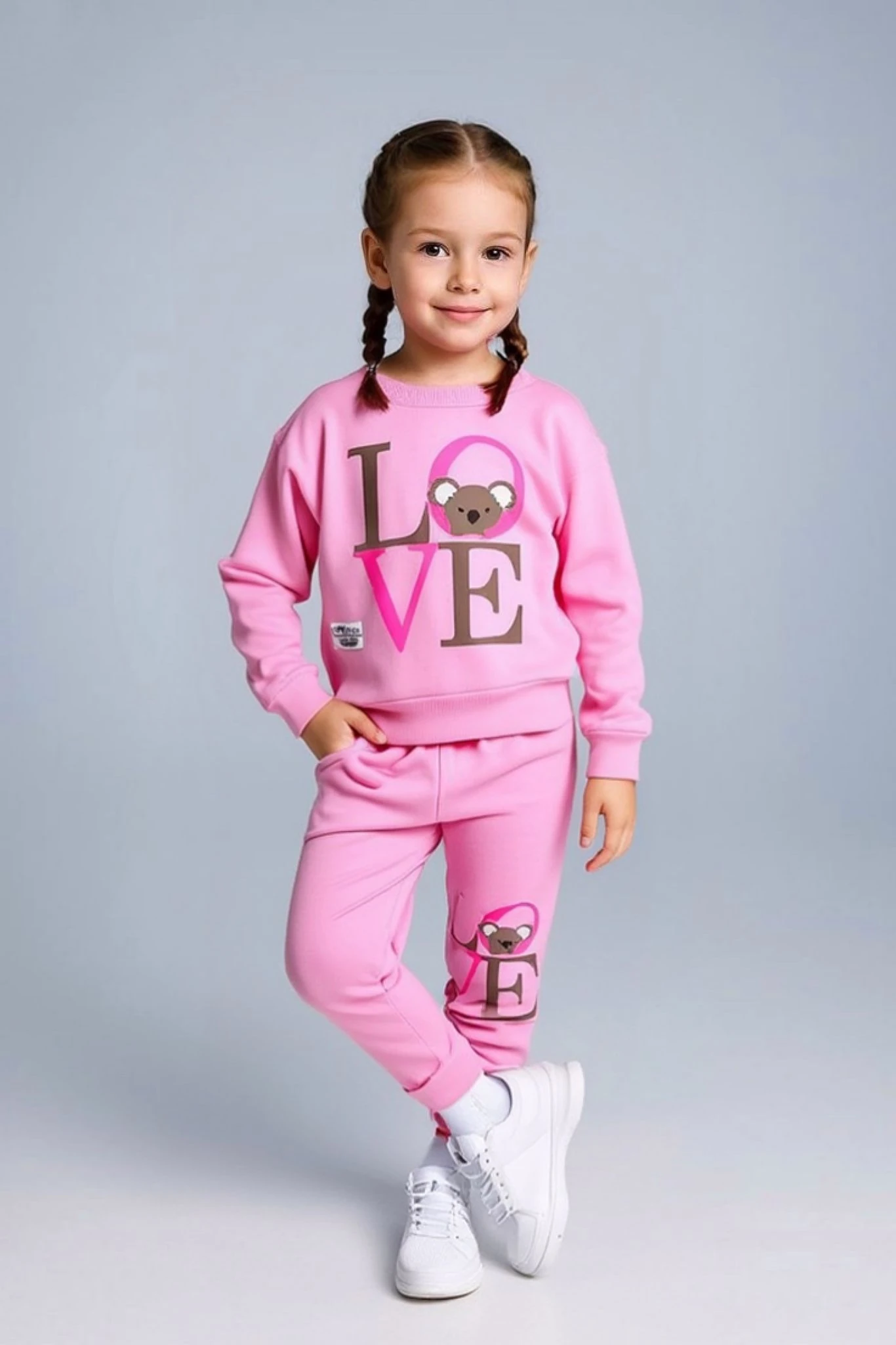 LOVE YAZILI KIZ COCUK TAKIM