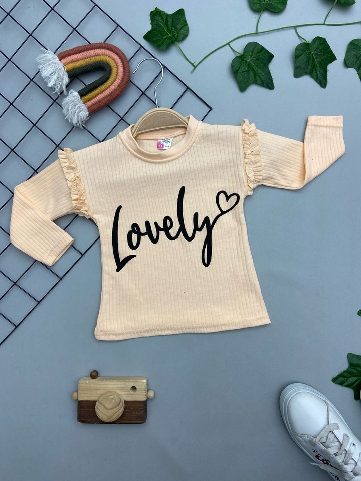 ⭐ LOVELY YAZILI KIZ ÇOCUK ÜST