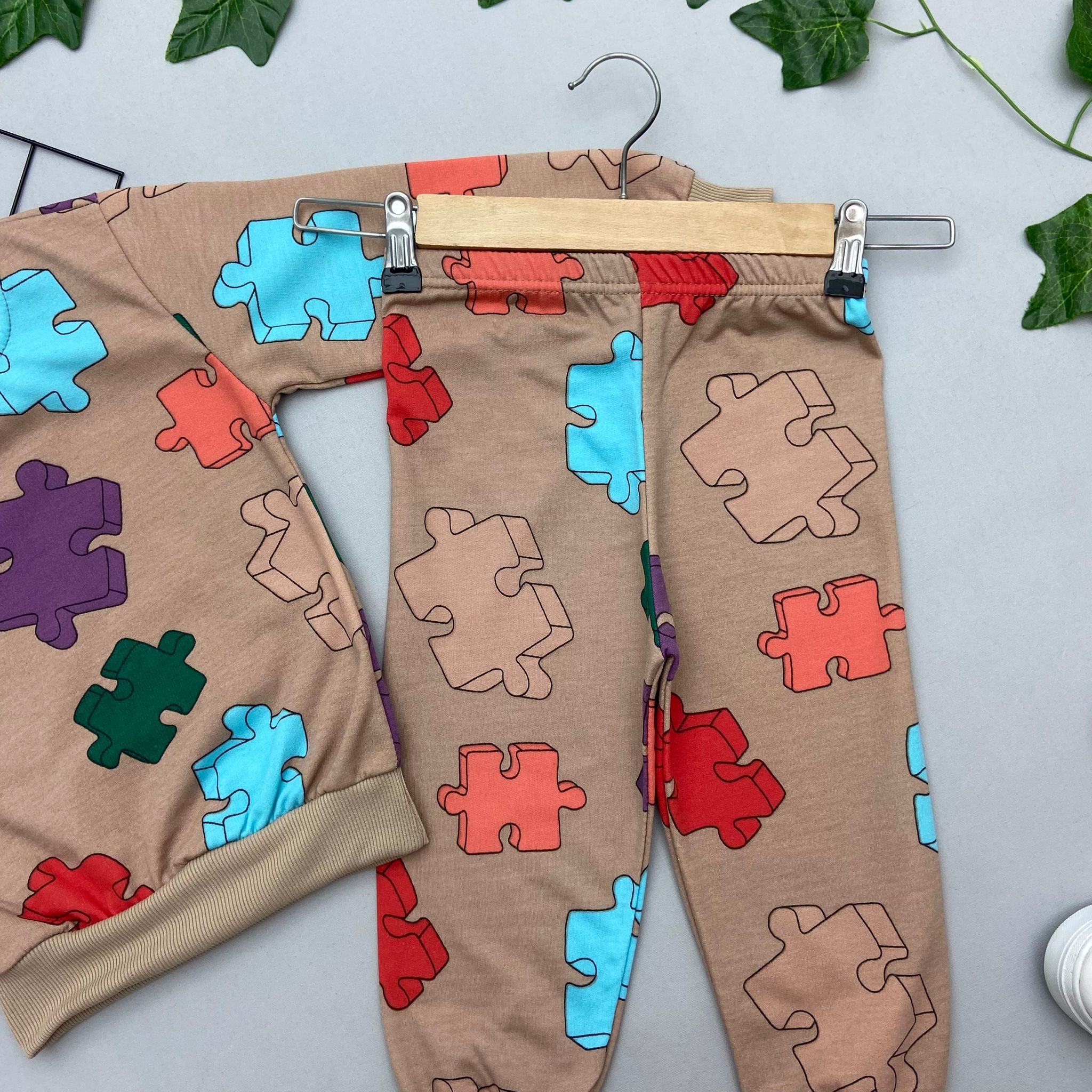 ⭐ PUZZLE BASKILI ERKEK ÇOCUK TAKIM
