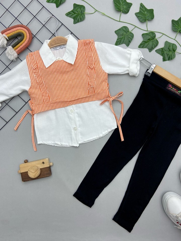 ⭐ CROP FIRFIR DETAYLI KIZ ÇOCUK TAKIM