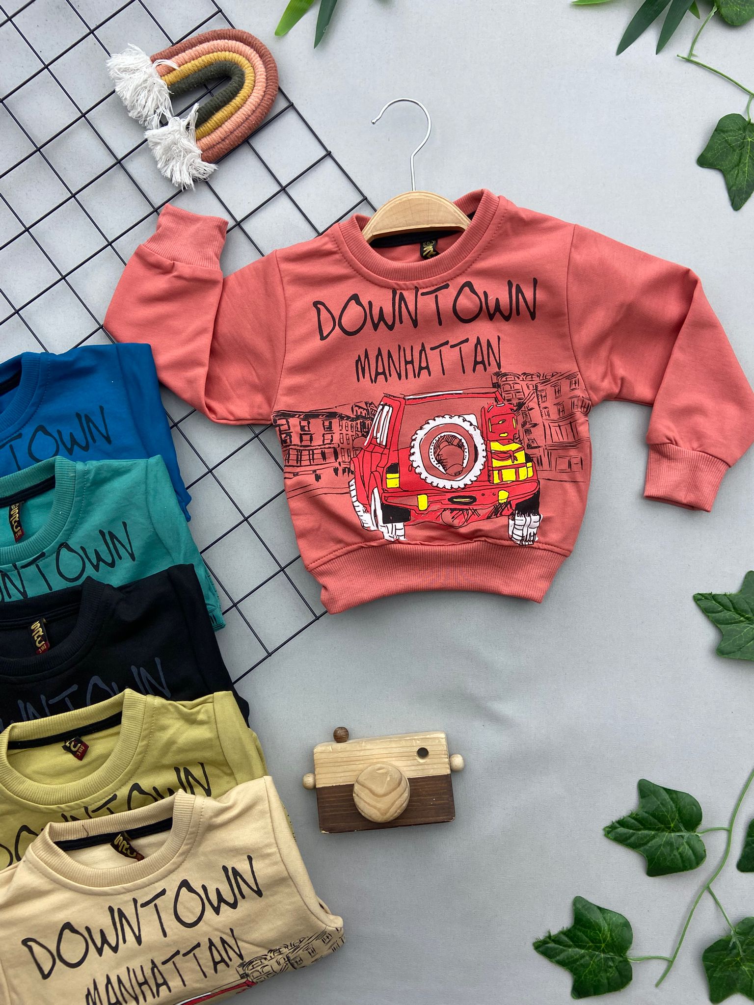 DOWNTOWN YAZILI ERKEK COCUK SWEATSHIRT