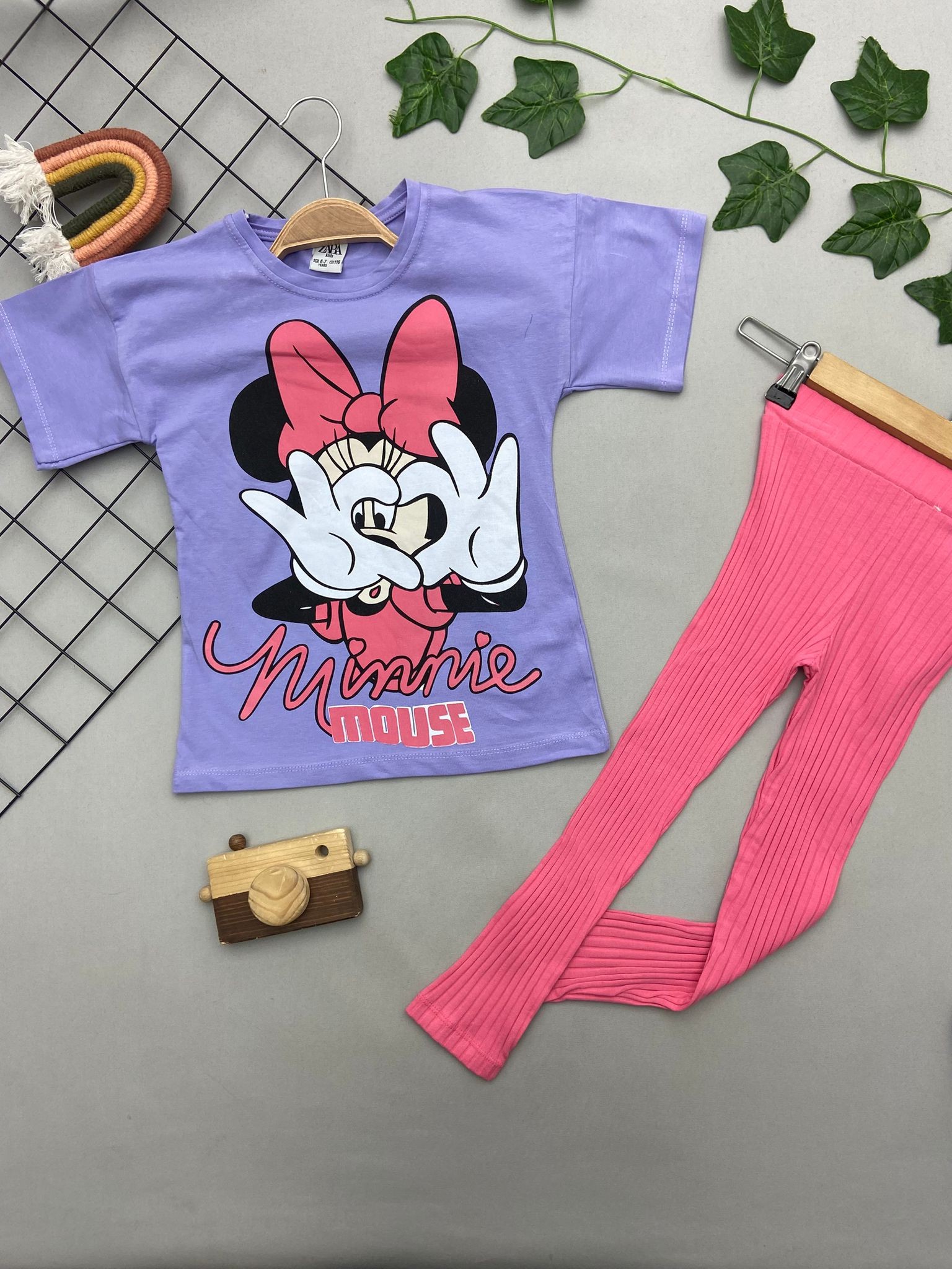 MINNIE MOUSE YAZILI KIZ COCUK TAKIM