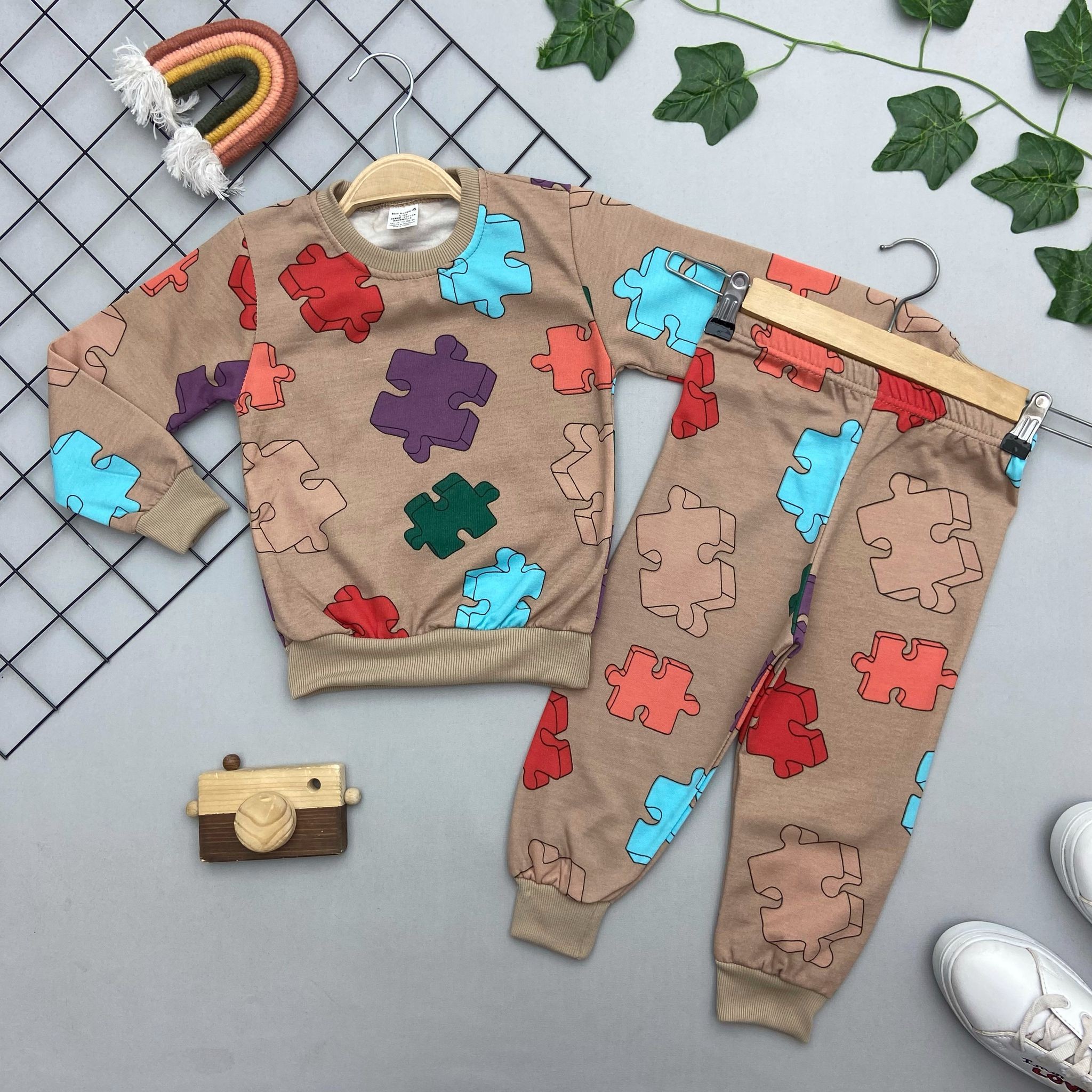 ⭐ PUZZLE BASKILI ERKEK ÇOCUK TAKIM