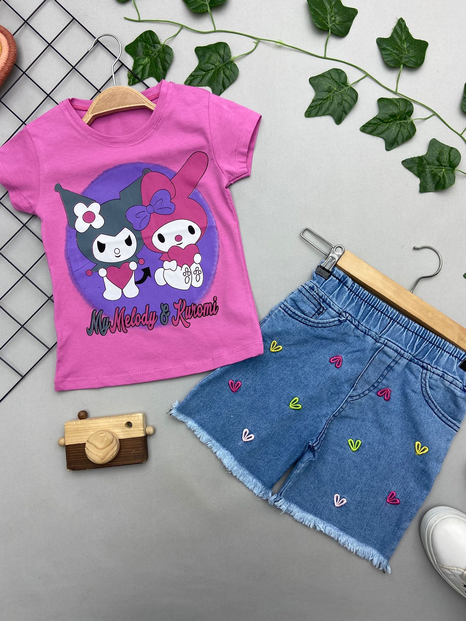 ⭐ KUROMI BASKILI KIZ COCUK TAKIM