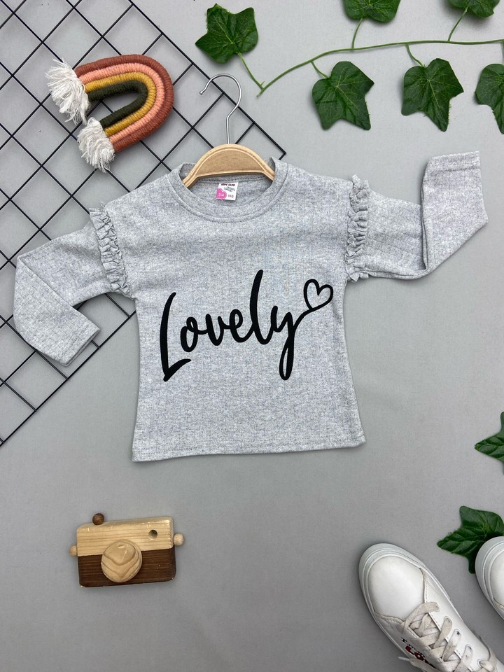 ⭐ LOVELY YAZILI KIZ ÇOCUK ÜST