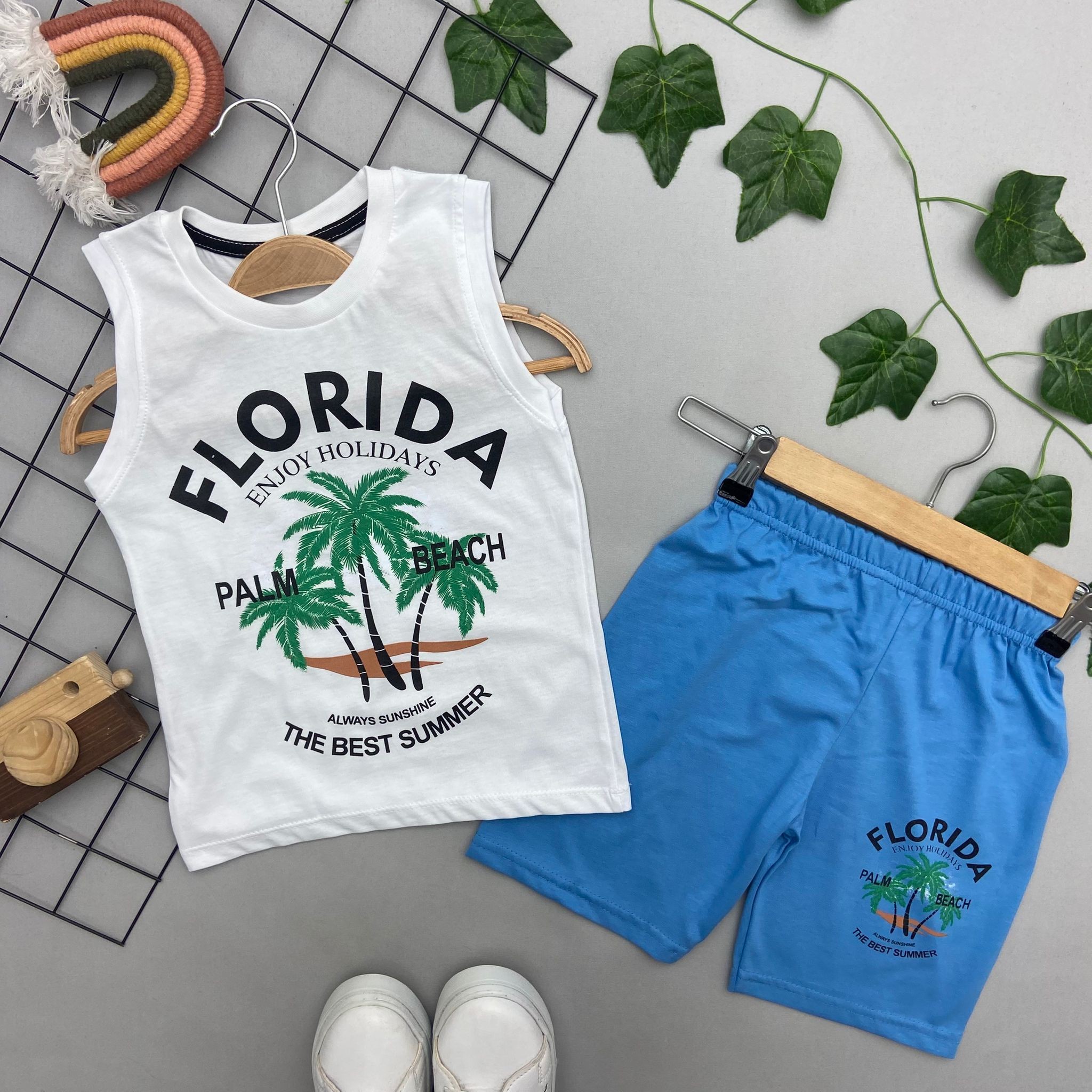 FLORIDA YAZILI ERKEK COCUK TAKIMM