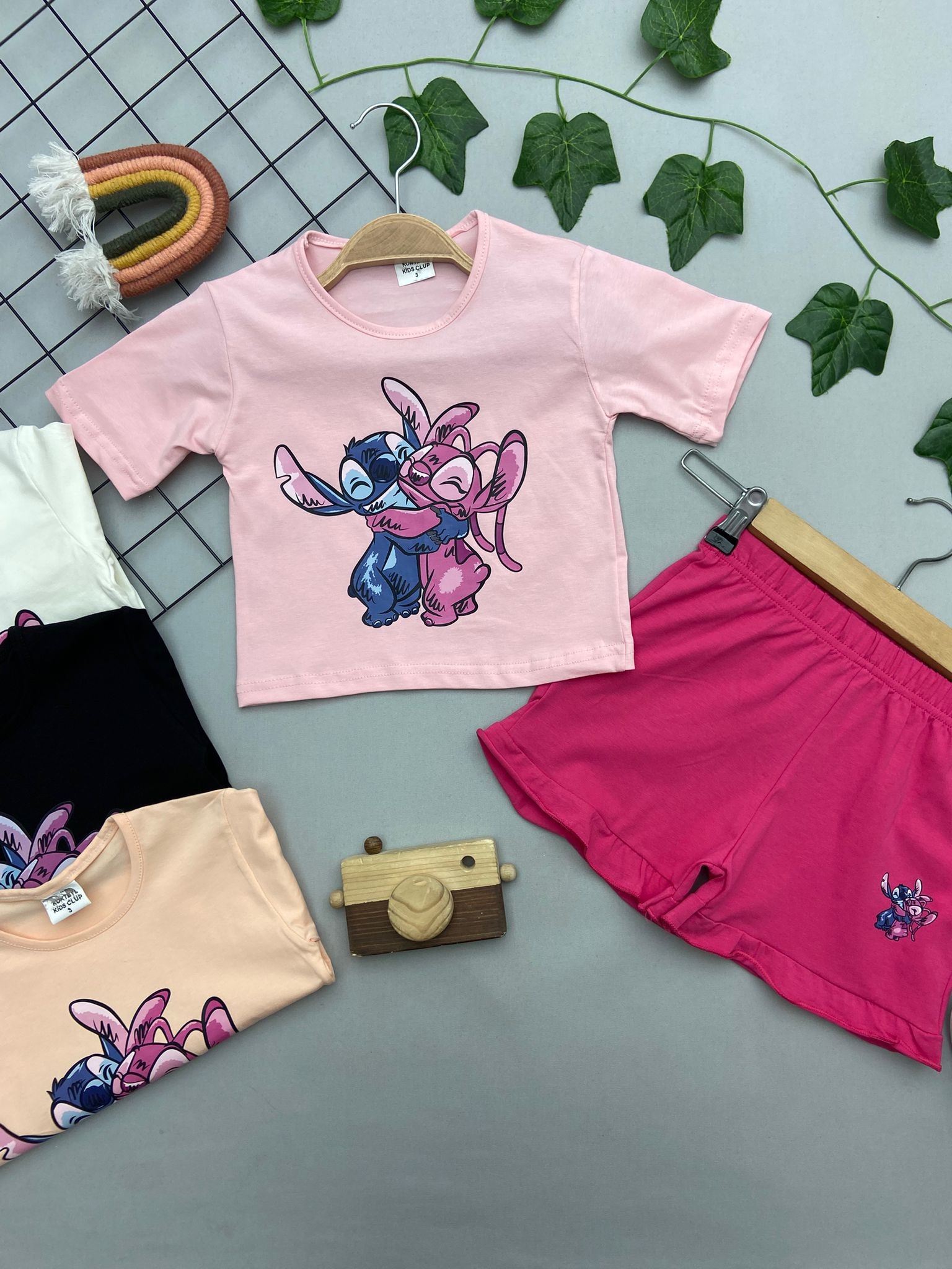 STITCH BASKILI KIZ COCUK TAKIM