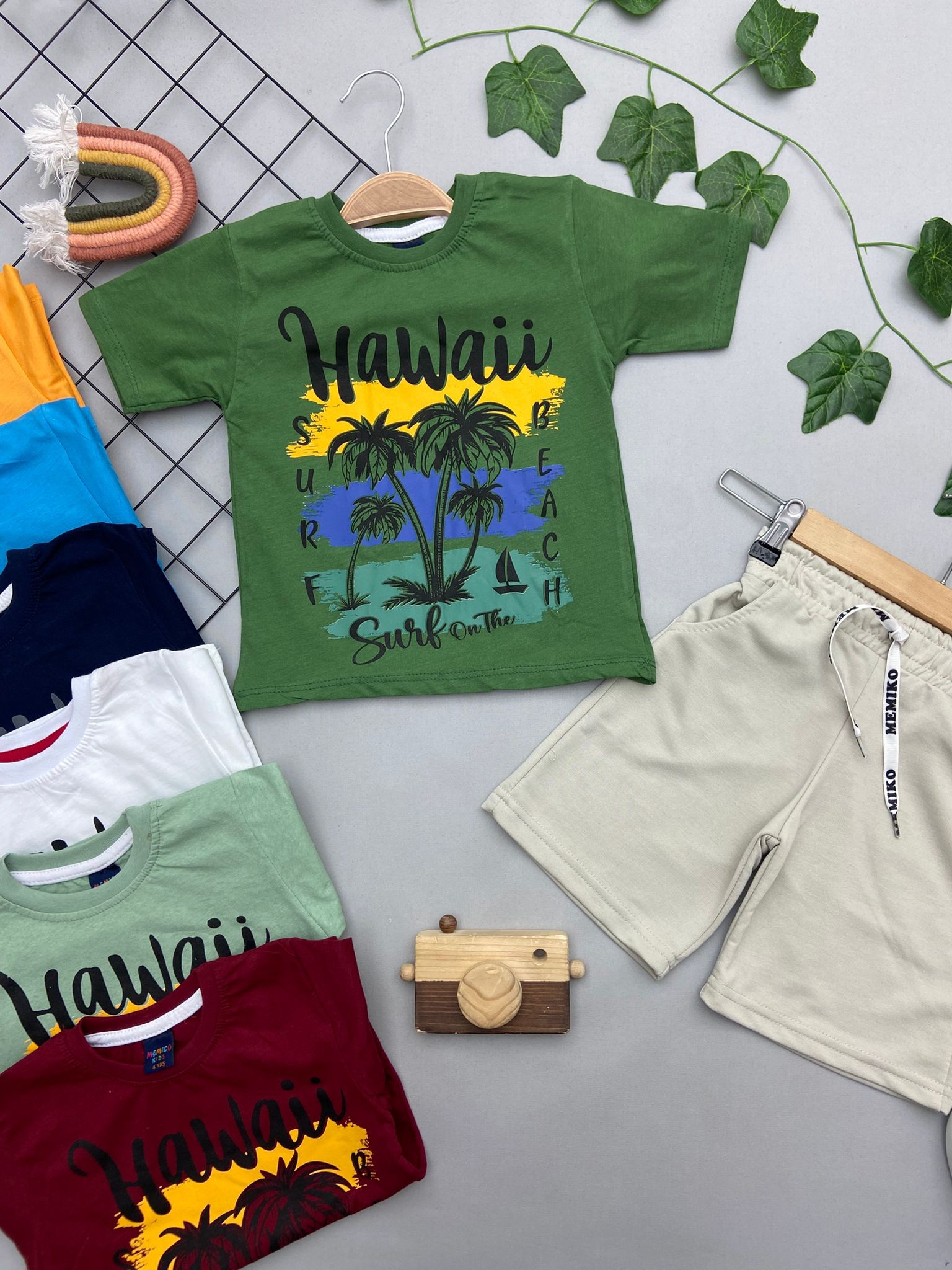 HAWAİİ YAZILI ERKEK COCUK TAKIM