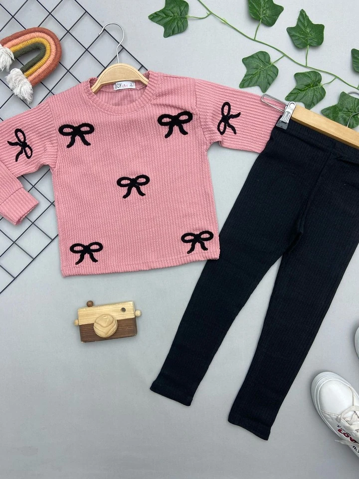 MİNİK KURDALE DETAYLI KIZ ÇOCUK TAKIM