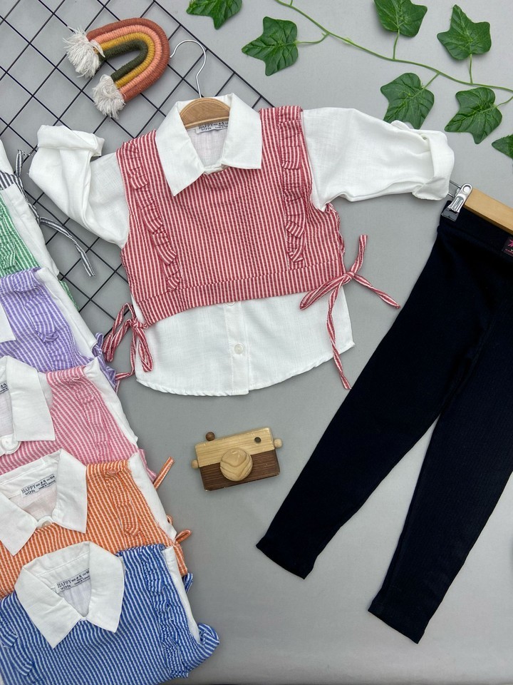 ⭐ CROP FIRFIR DETAYLI KIZ ÇOCUK TAKIM