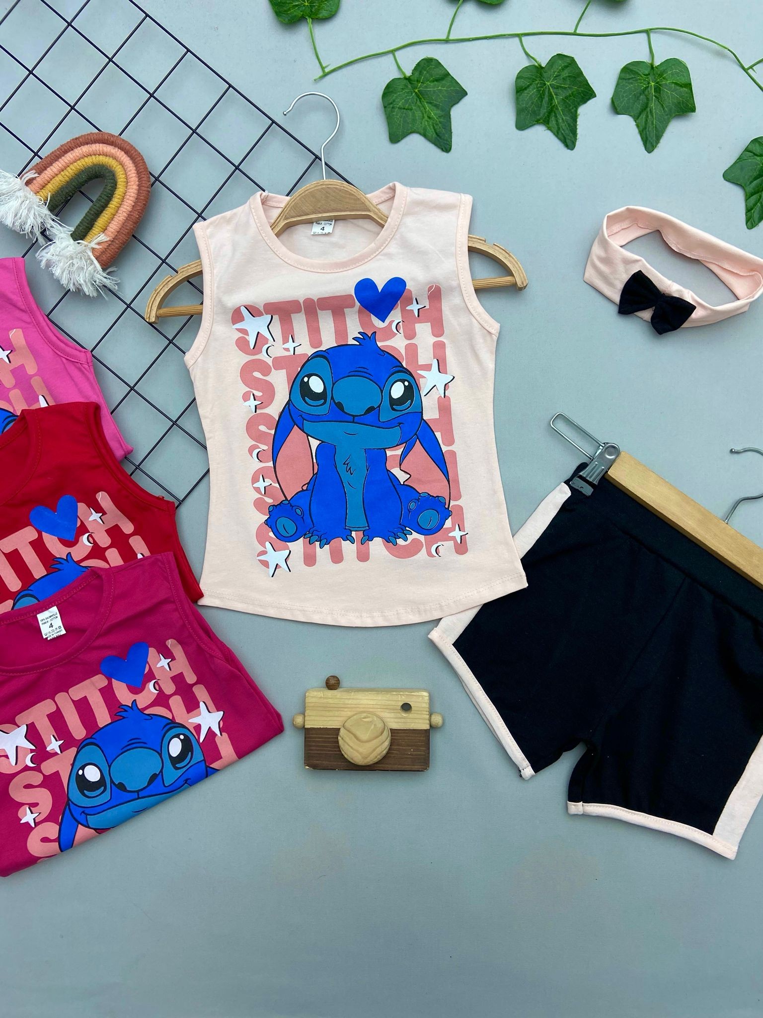 STITCH YAZILI KIZ COCUK TAKIM
