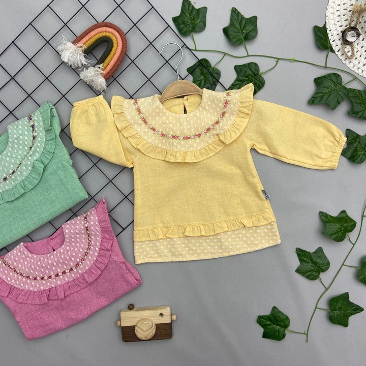 ⭐ ÇİÇEK DETAYLI KIZ BEBEK ELBİSESİ